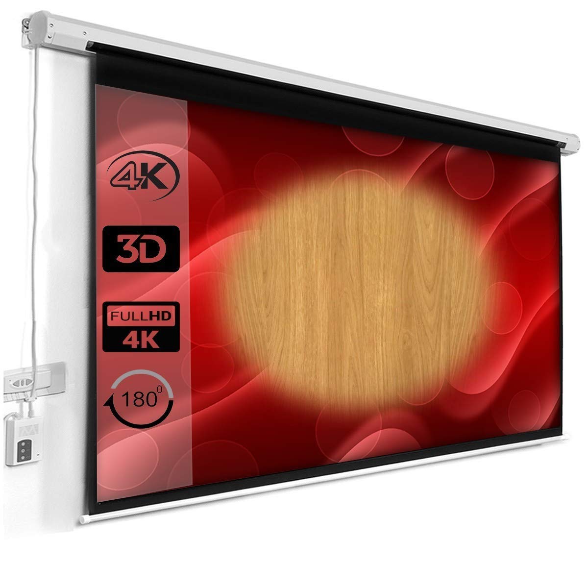 SAVSOL Home Theater Motorized Projector Screen: 8 x 6 Ft (120" Inch) - Aspect Ratio 4:3, Supports 1080P and 4K Ready with Ultra HD-3D, Cordless Remote