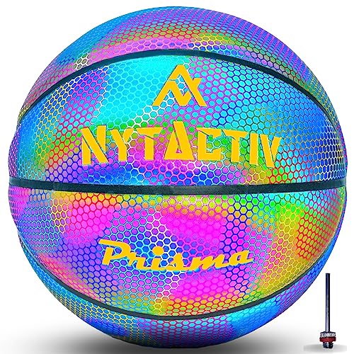 Image of Prisma Size 7 Professional Glowing Basketball for Indoor Outdoor Training Basket Ball for Players with Free Air Needle for Men Women Kids No 7.