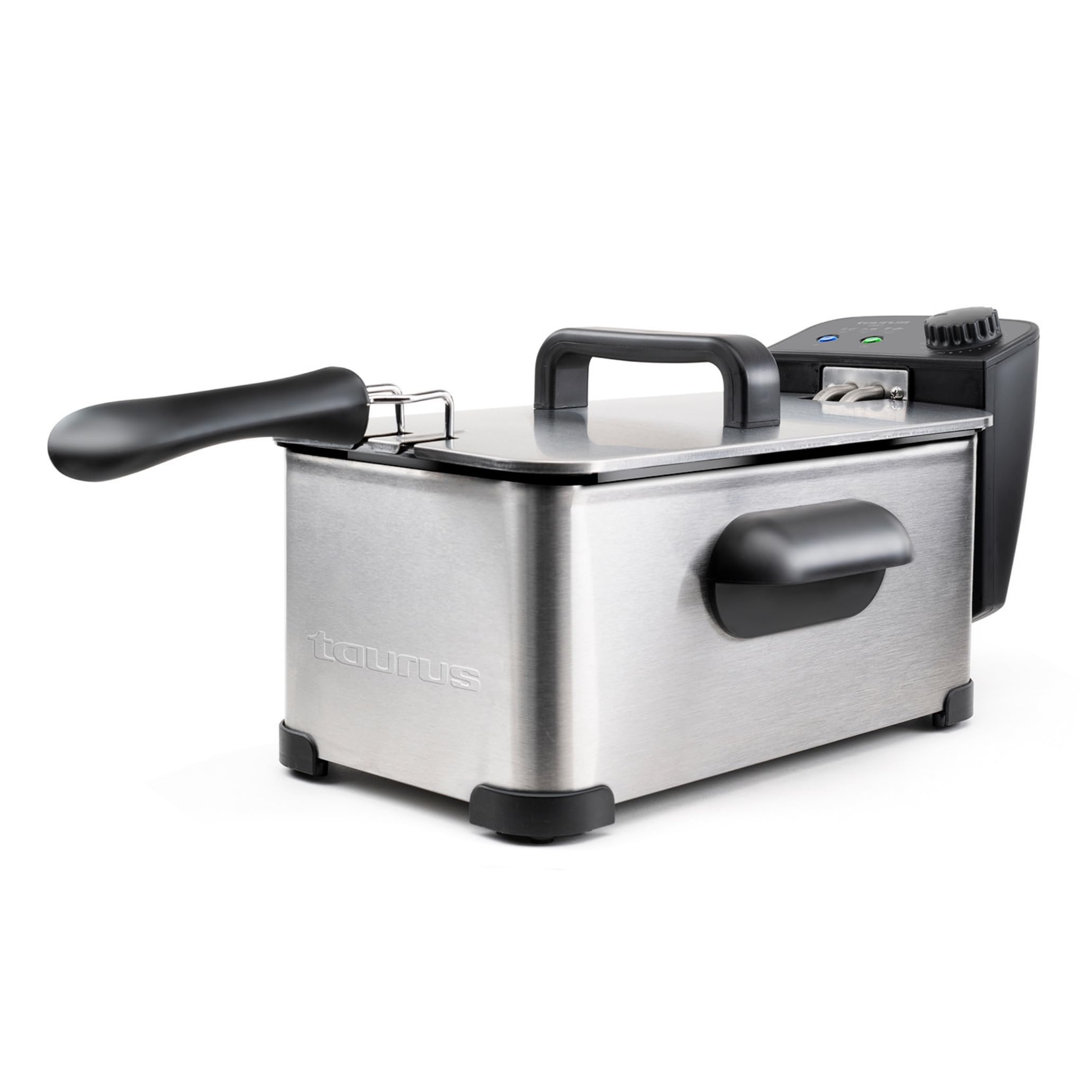 Taurus 973967000 Freidora de aceite Fry3, 2000 W, Temperatura de 150 a 190 grados Celsius, Aceite limpio más tiempo, Desmontable, Apta para lavavajillas, 3 l