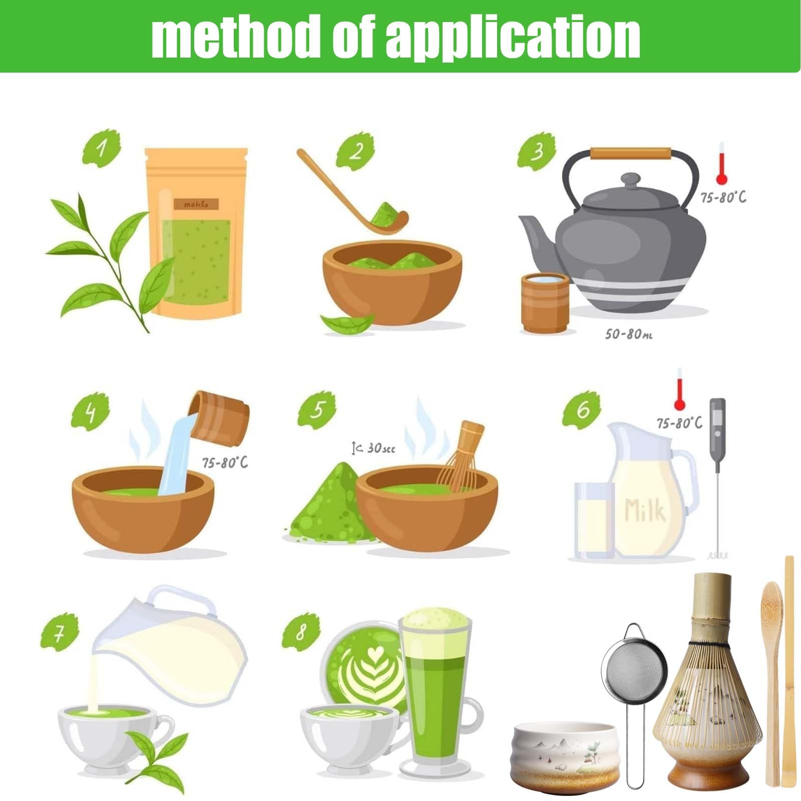 Happy Path & Co Matcha-Teeset – 6-teiliges Set Mit Bambus-Schneebesen, Schüssel & Zubehör