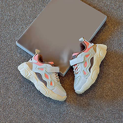 Fashion Autunmn Winter Children Sports Shoes Girls Boys Run Soft Warm Flat Bottom Non Slip Shoes for 10 Year Old Girls (White, 9-9.5 Years Big Kids)4