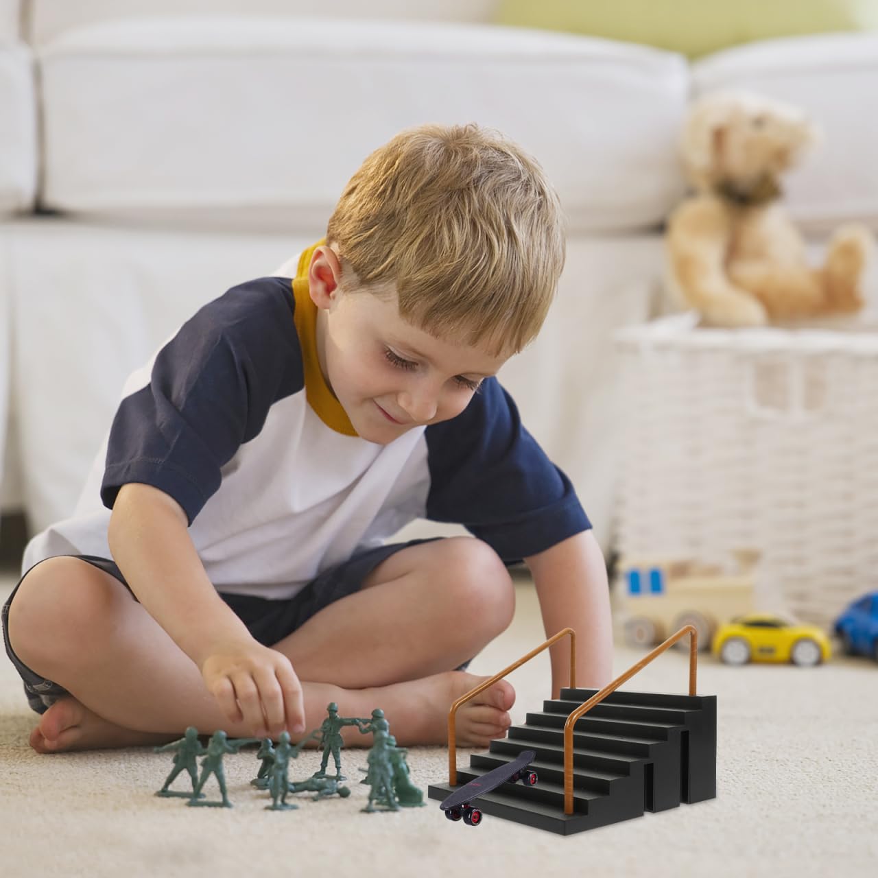 BESPORTBLE Rampe Obstacle Pour Fingerboard – Kit Miniature Avec Slide Et Escalier – Entraînement Skateboard à Doigts