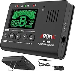 Gerador de tom de sintonizador de metrônomo digital, ferramenta musical Moreup 3 em 1 com microfone de encaixe de contato para violão, baixo, violino, ukulele, cromático, clarinete, flauta trompete