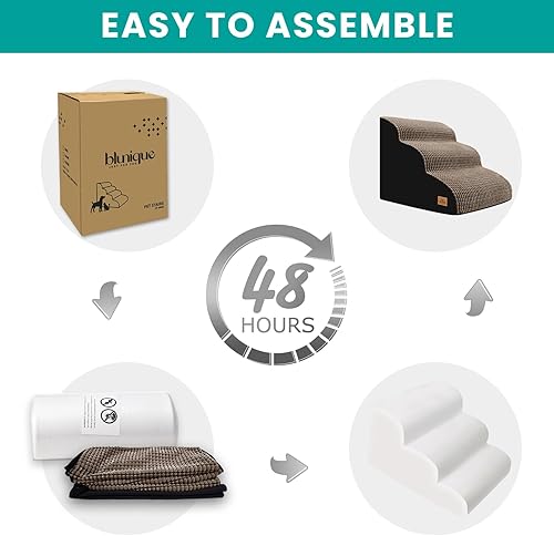 Miniatura 6 de Escaleras para perros para cama alta, rampas de 3 escalones para perros pequeños, escaleras para perros a la cama, escaleras para mascotas para