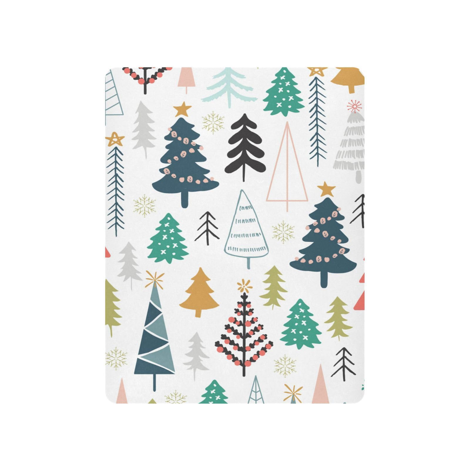 Moudou Christmas Tree Playard Sheet for Boy Girls, Soft Breathable Fitted Toddler Sheet for Standard Playard Bed Mattress, 39 x 27 x 5 Inch