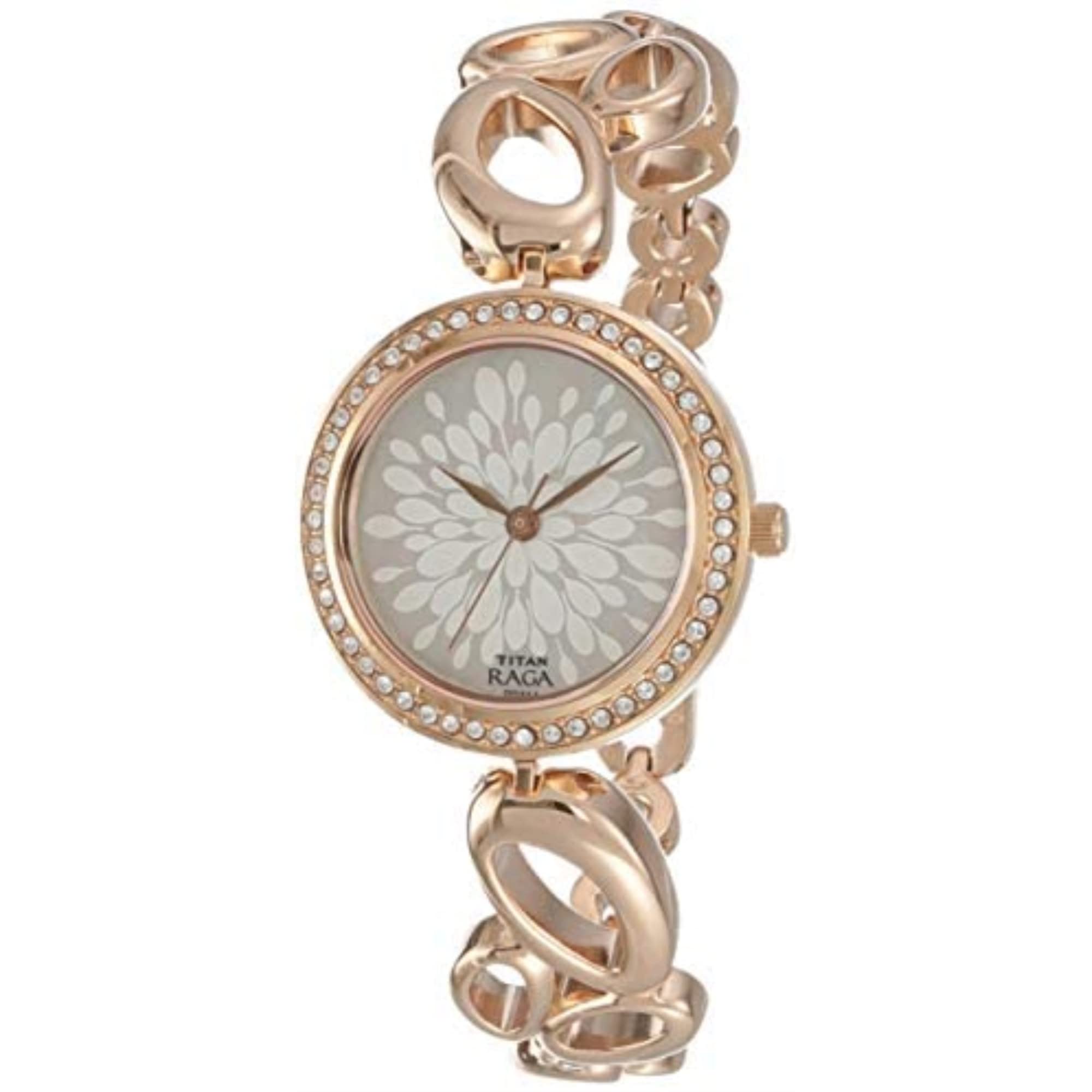Raga Garden Of Eden Quartz Analog Mother of Pearl Dial Rose Gold Metal Strap Watch for Women - NT2539WM01