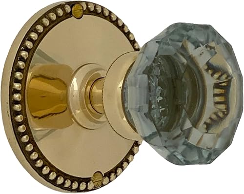 Miniatura 3 de The King's Bay Dummy Rice Knob Set with Polished Brass Large Beaded Rosettes (Single)