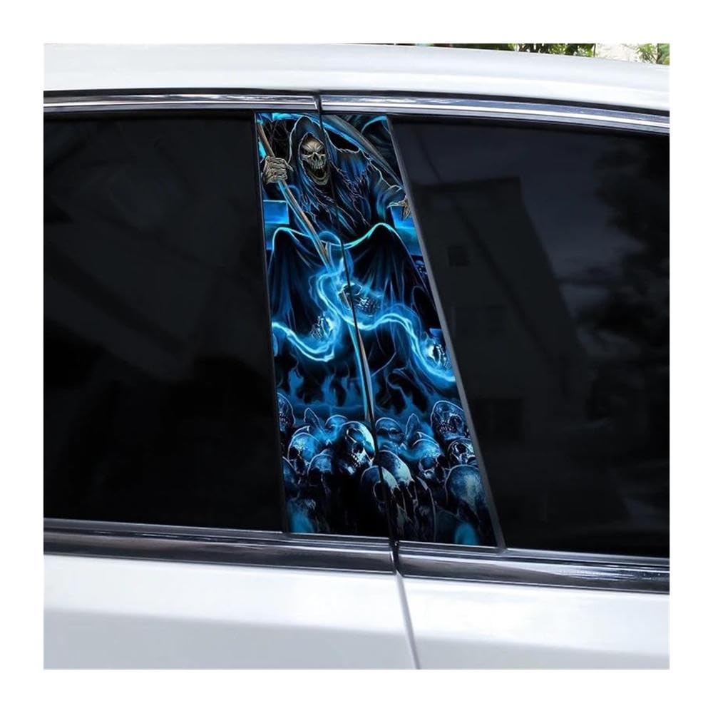 Body Parts 2pcs Car B-Pillar Decorative Stickers Horror Skeleton Decals DIY(E)