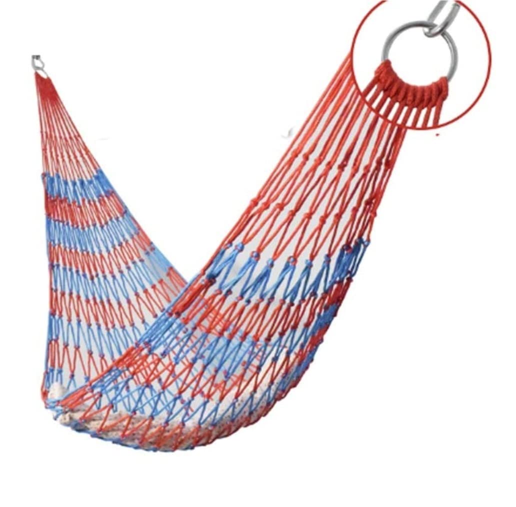 Hamak Ultralekki, Hammock Wisząca Lina Huśtawka Hamak Krzesło Kryty Na Zewnątrz Domu Patio Ganek Yard Ogród Przenośna Podróż Camping na Kemping, na Zewnątrz(Red Blue)