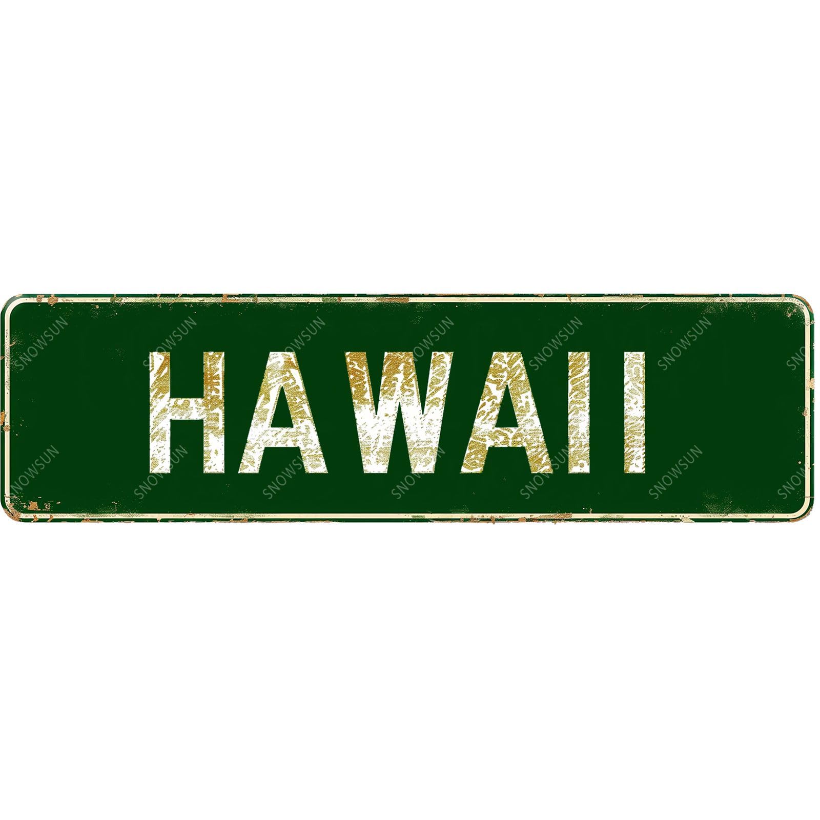 Hawaii Street Sign Vintage Tin Signs Art Plaque for Home Office Bar Garden Cafe Yard Garage 4x16 Inch
