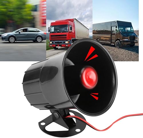 Miniatura 7 de TOPINCN Bocina de sonido de alarma con cable, alarma de emergencia clara de 110 dB con soporte para sistema de seguridad en el hogar