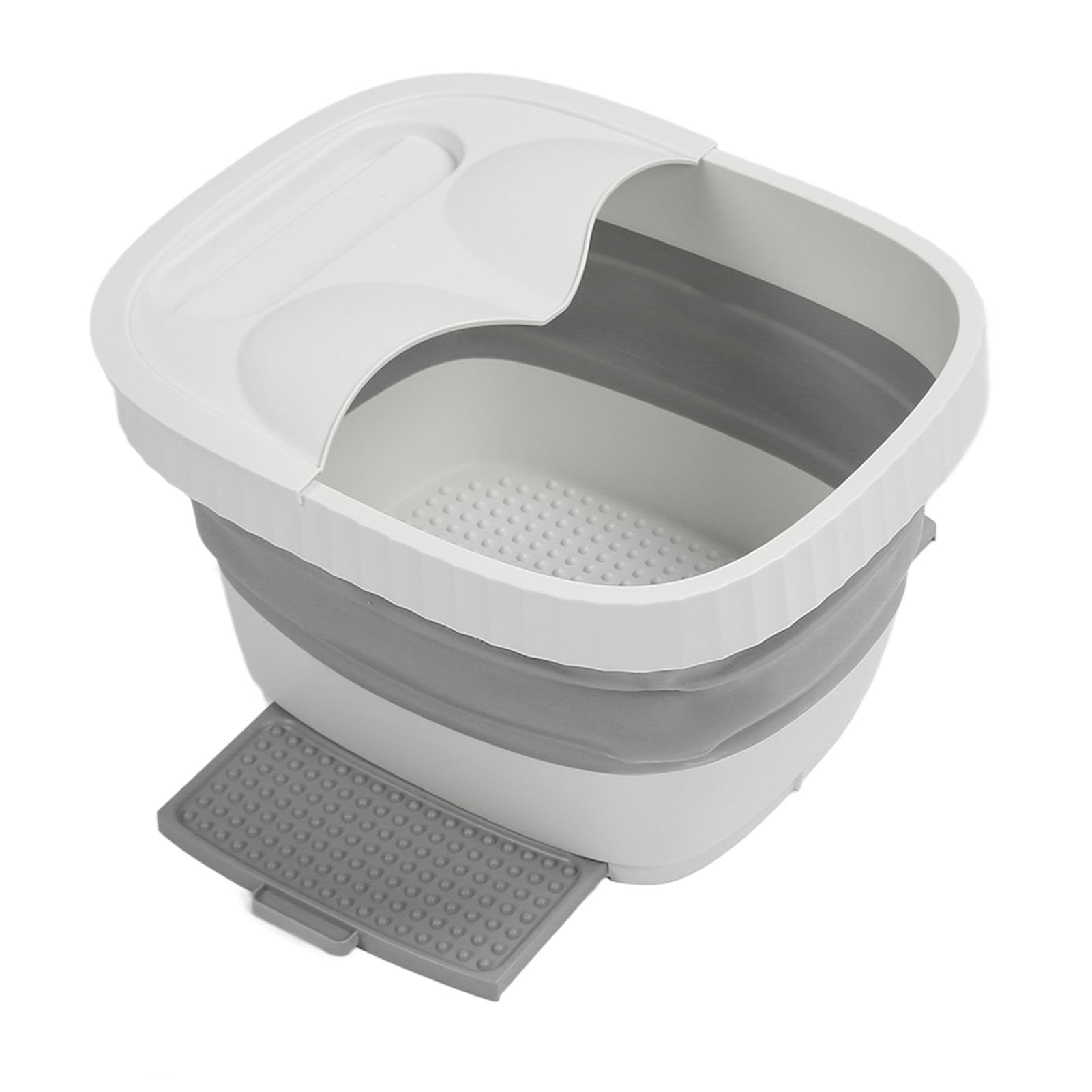 Foldable Foot Bath Soak Tub, Promote Foot Soak Tub Silicone Relax Muscles for Travel (White)