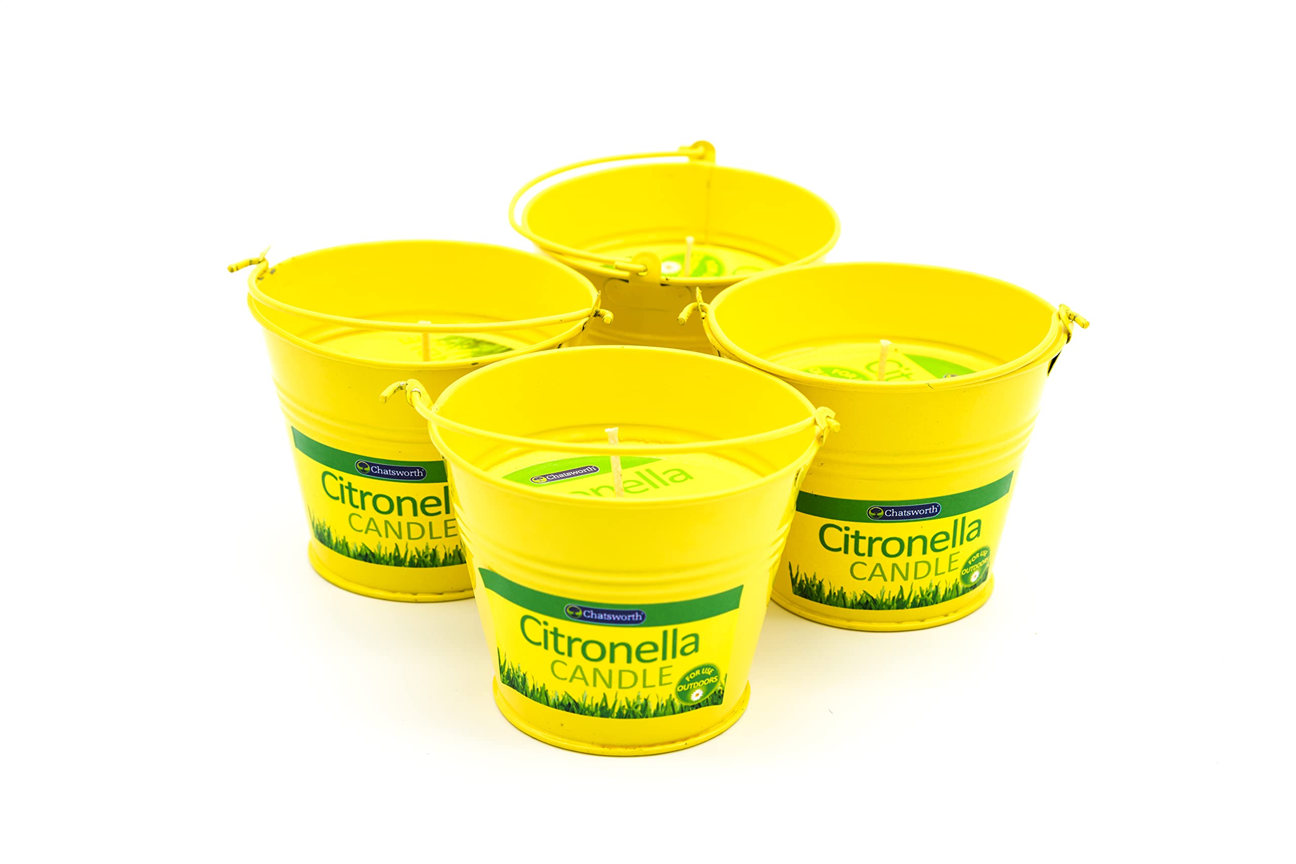 Chatsworth Citronella Outdoor Fragranced Bucket Candle Mosquito Protection 4X Pack