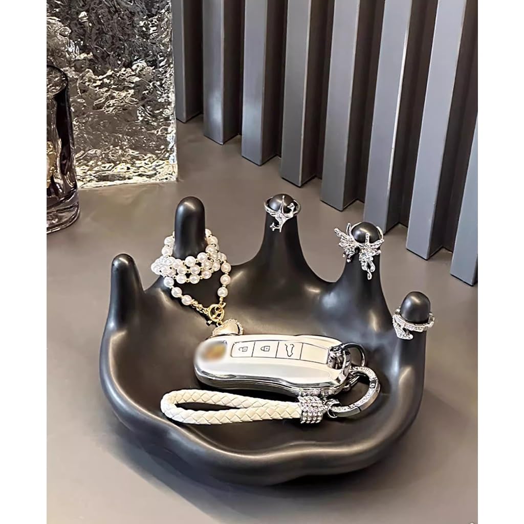 Bandeja de joyería cosmética para decoración de Mesa de Centro, Organizador de Llaves, teléfono, Monedas, Relojes, Soporte para Dulces, Bandeja para Llaves, Escultura de Palma de c