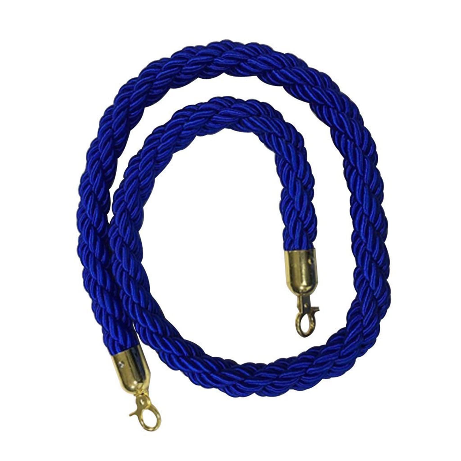 Aunangljscs Blue Rope Barriers, Rope Divider,Barrier Ropes With Hook, Heavy-Duty Queue Vip Stanchion Twisted, For Wexhibition Ticket Offices Crowd Control(,0.6M/24Inch/2Ft)