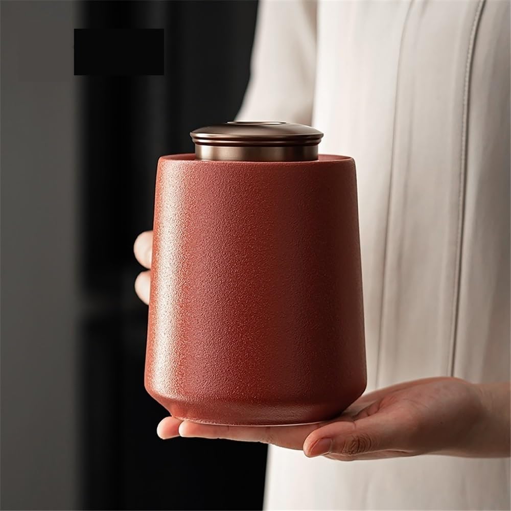 Kanister für Tee, Kaffee und Zucker Vorratsdose for losen Tee aus Keramik mit doppelt versiegeltem Deckel Legierung