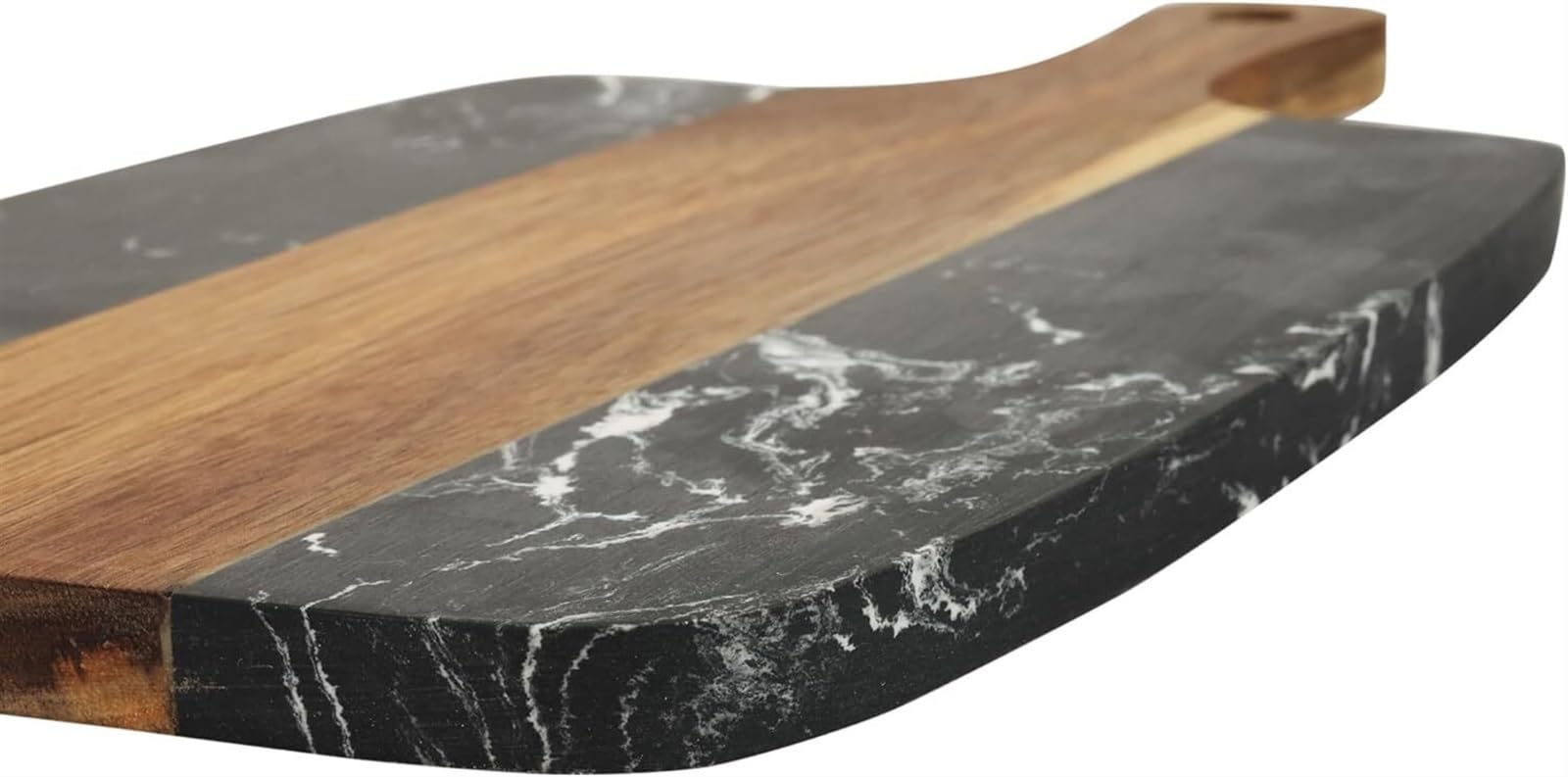 Tabla de Cortar Cocina Tabla De Cortar De Acacia De Mármol Con Mango Para Cocina, Tablas De Cortar Para Carne, Verduras Y Frutas para Cortar Pan, Carne o Verduras(18.5 * 35cm)