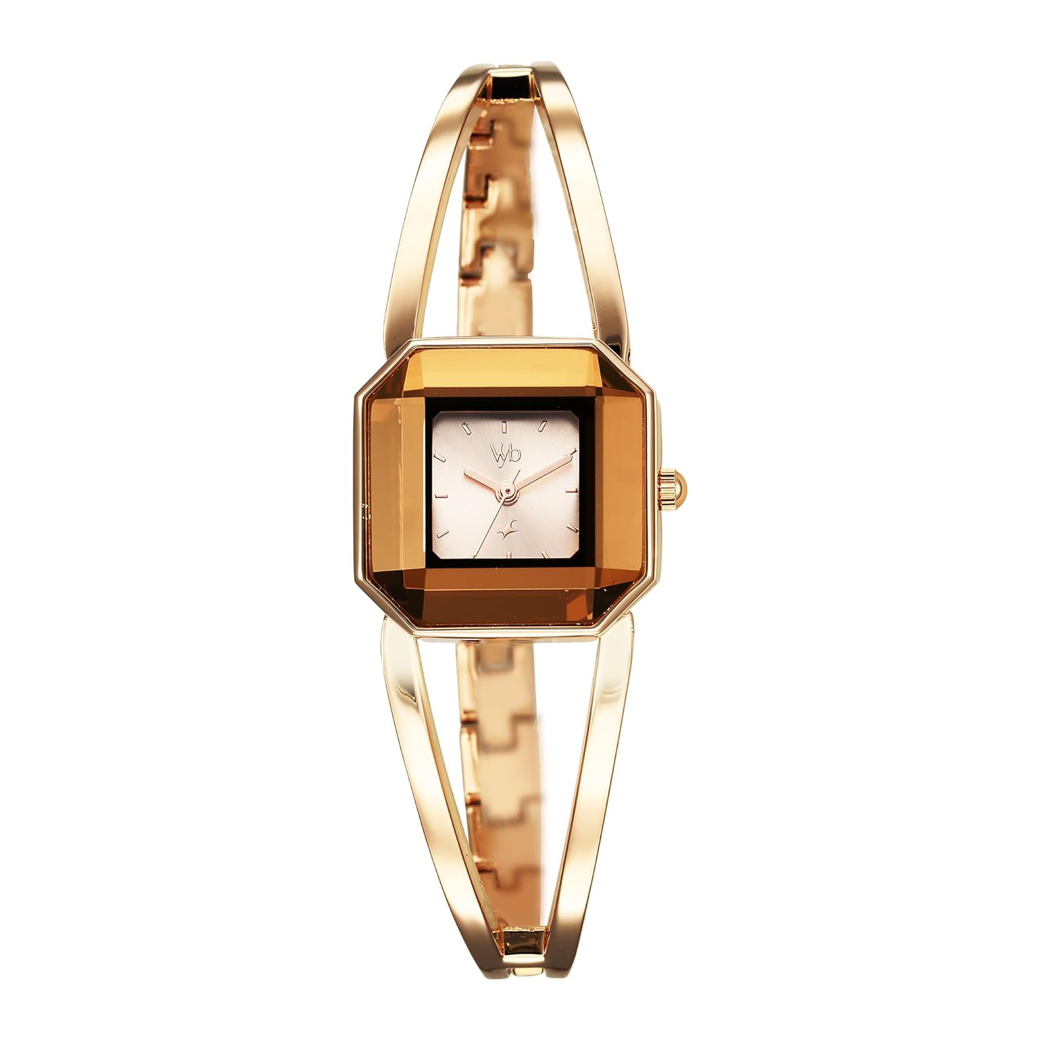 Fastrack Vyb Quartz Analog Rose Gold Dial Rose Gold Sheet Metal Strap Watch for Women-FV60045WM01W