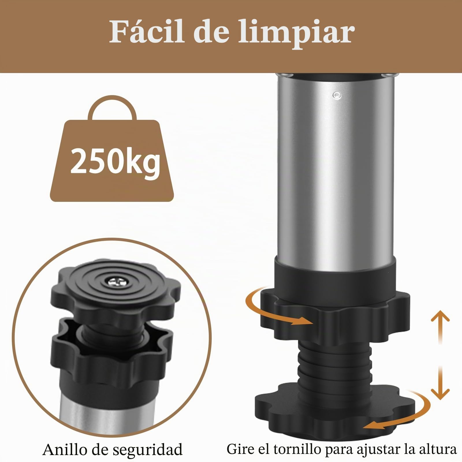 DEWEL Base Lavadora de Acero Inoxidable, Base Elevador Lavadora Estable con 12 Patas de Altura 18-20cm, Soporte Ajustable para Lavadora Secadora Frigorífico de Tamaño de 43.5-63cm, Carga 250kg