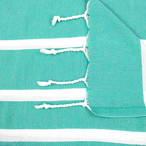 Image of Barcelonetta | Turkish Towel | 40x70in | Beach & Bath Peshtemal | Natural, Eco-Friendly, 100% Cotton, Super Soft, Quick-Dry | Washing Machine, Dryer and Iron Safe | Made in Turkey (Mint)