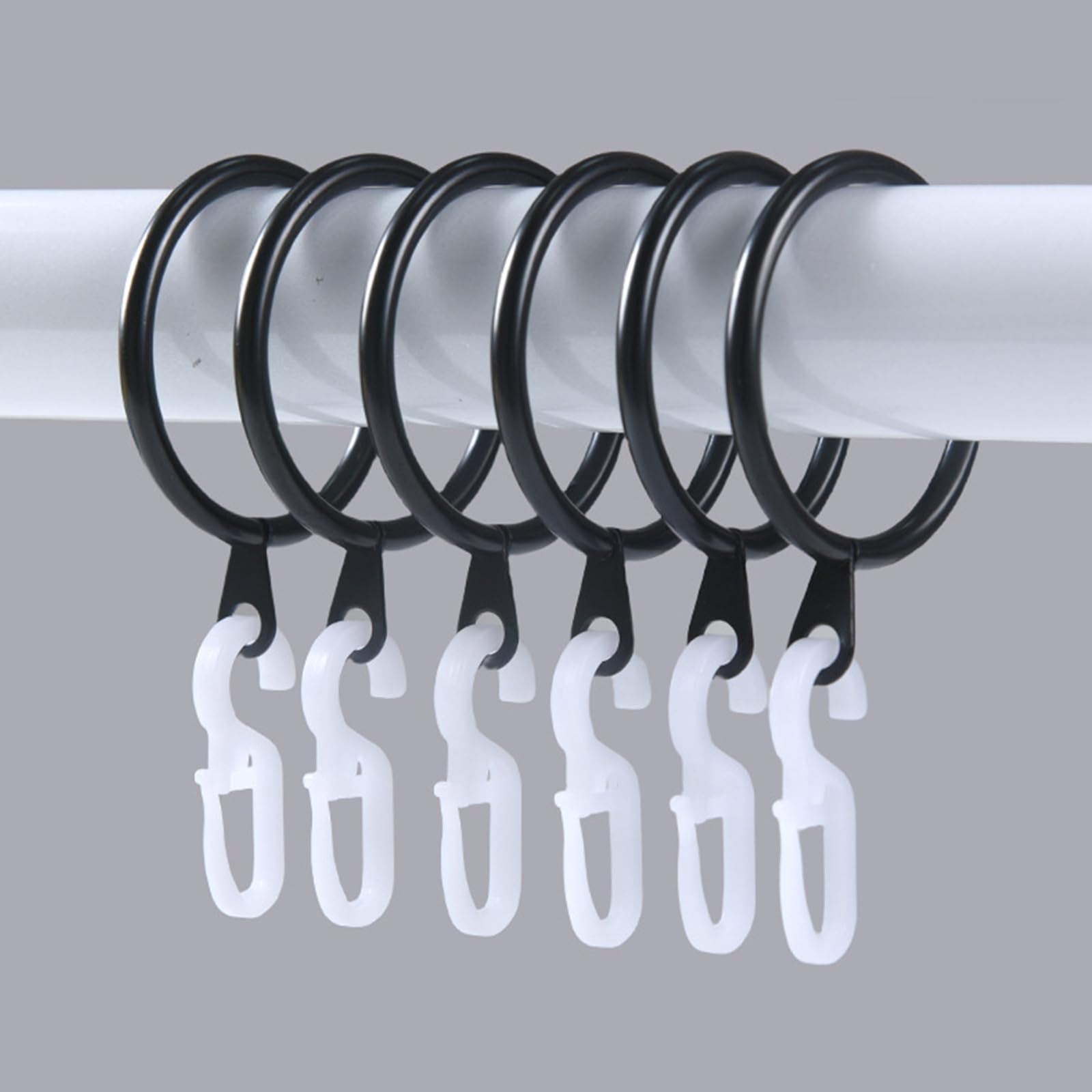Lot de 100 anneaux de rideaux argentés – Diamètre intérieur de 30 mm – Clips à œillets pour tringles et tringles – Matériel de suspension durable pour rideaux de fenêtre et rideaux