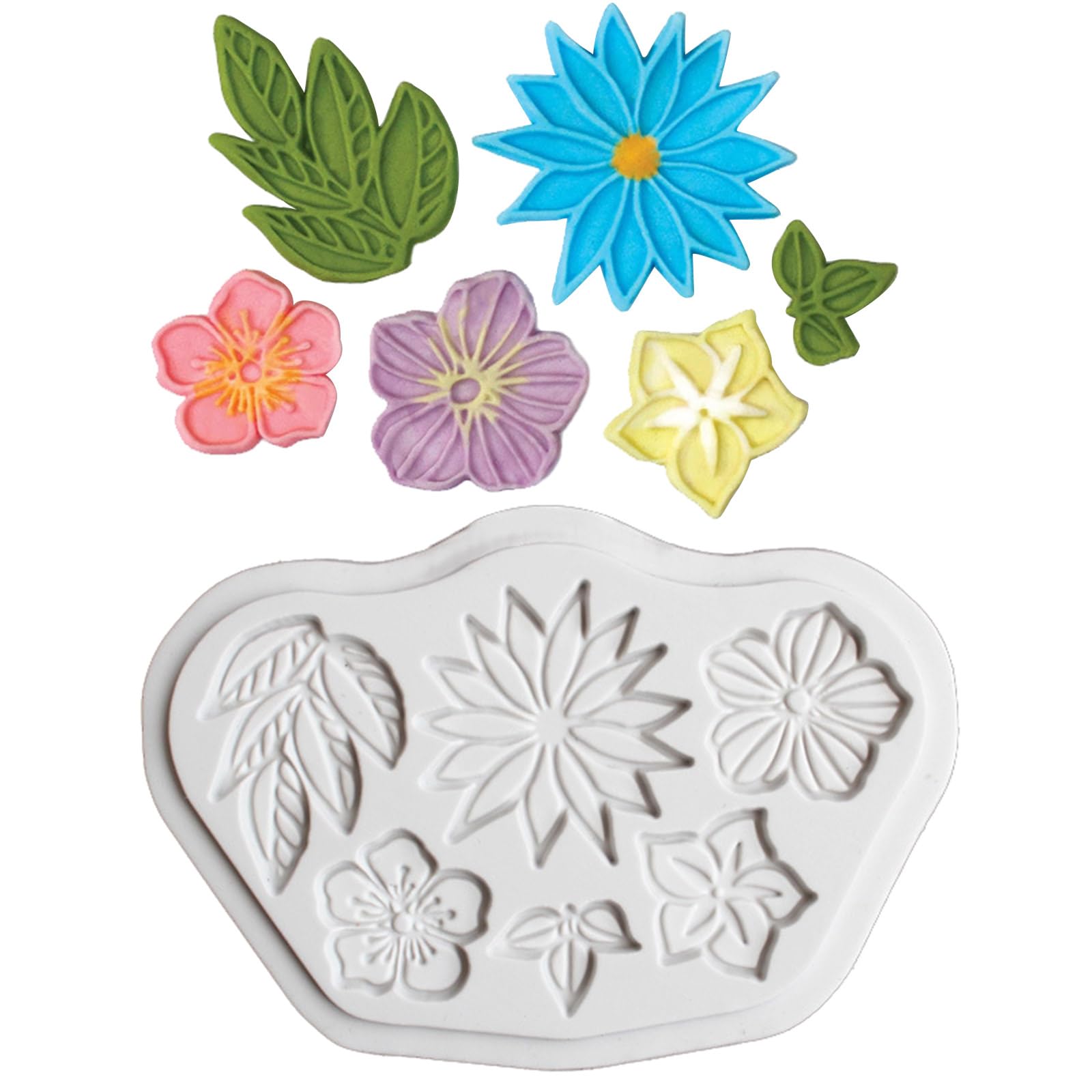 Buxuaaaa Christmas Petal Cake Decorating Silicone Flower Birthday Fondant Mold Cake Decorating Cupcake Toppers Tool Petal Flower Mold