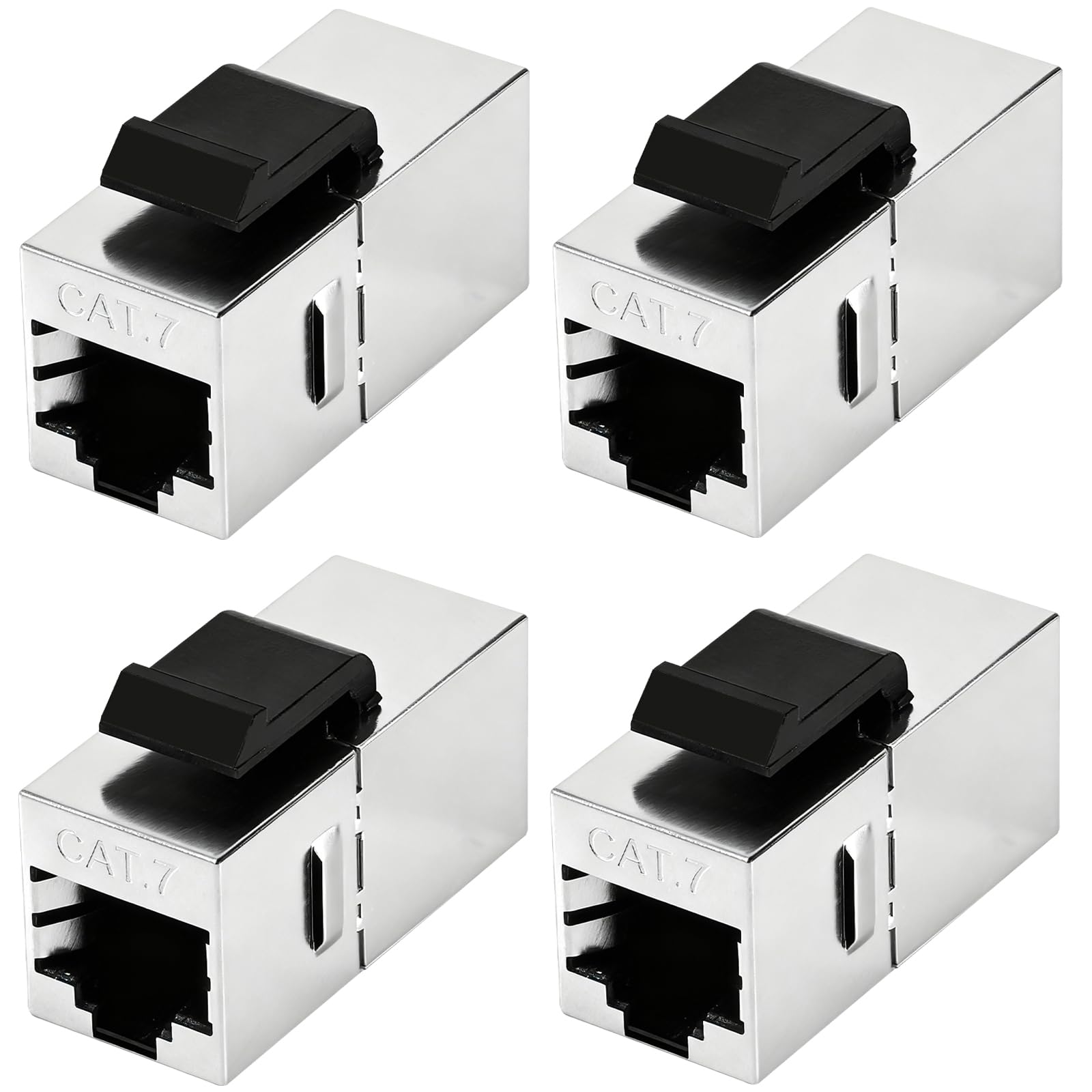 Joycabin 4 sztuki 10 Gbps CAT 7 Keystone moduł RJ45 ekranowany sprzęgło gniazdo łącznik do RJ45 kabel krosowy 10 Gbps LAN DSL Ethernet i może być używany jako Keystone
