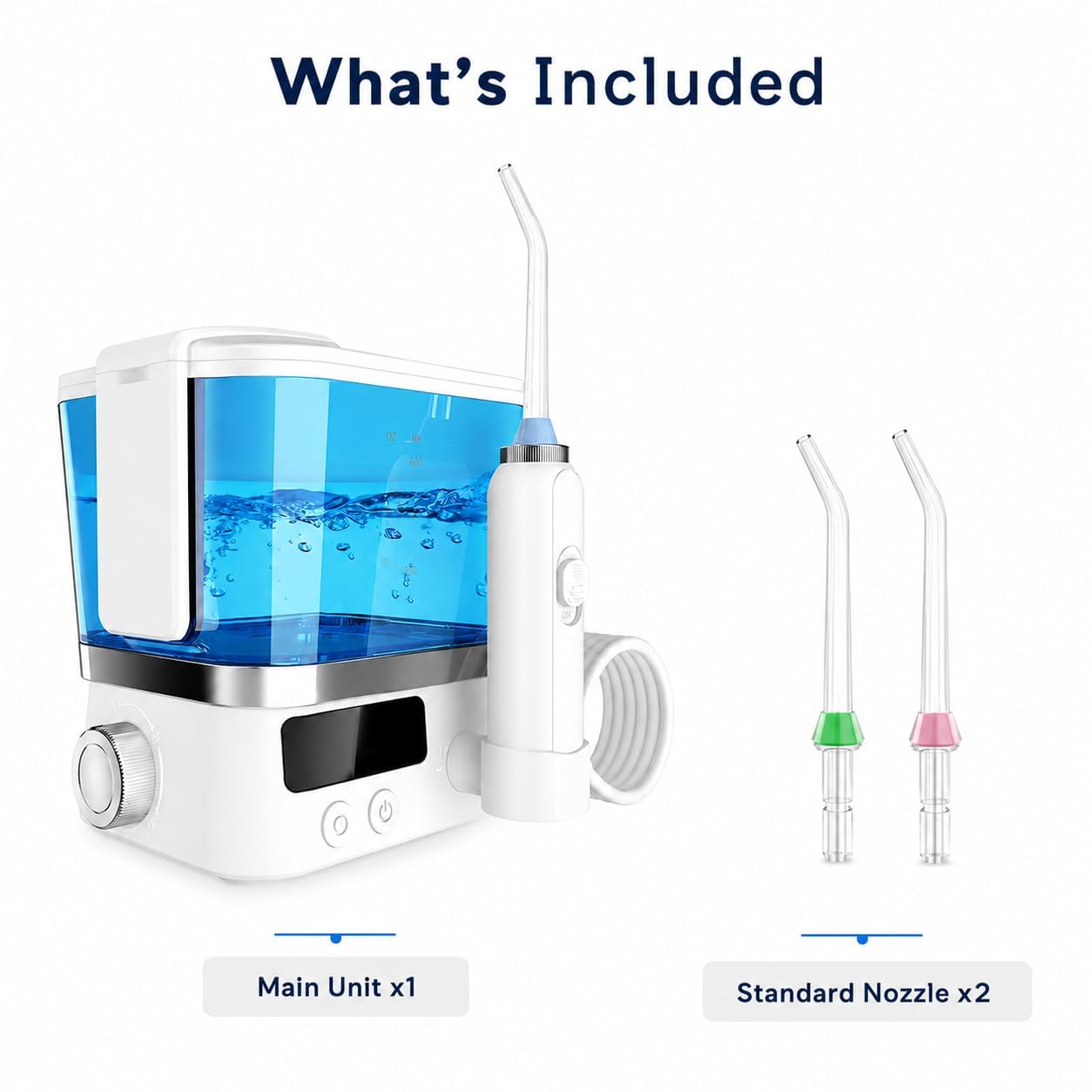 Hydropulseur rechargeable, réservoir de 600 ml, 10 niveaux de pression