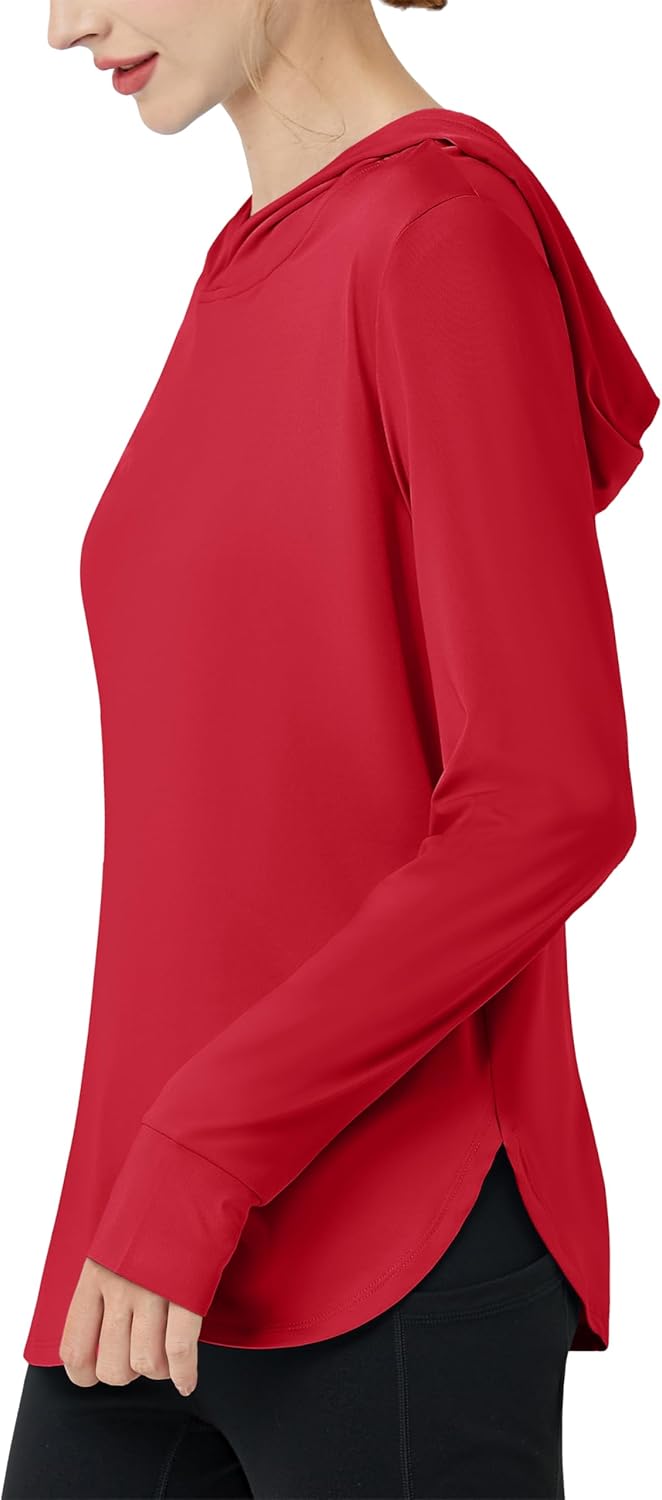 MAGCOMSEN Women's UPF 80+ Sun Protection Hoodie Long Sleeve Hiking Fishing Lightweight UV Rashguard with Thumb Hole - Image 2
