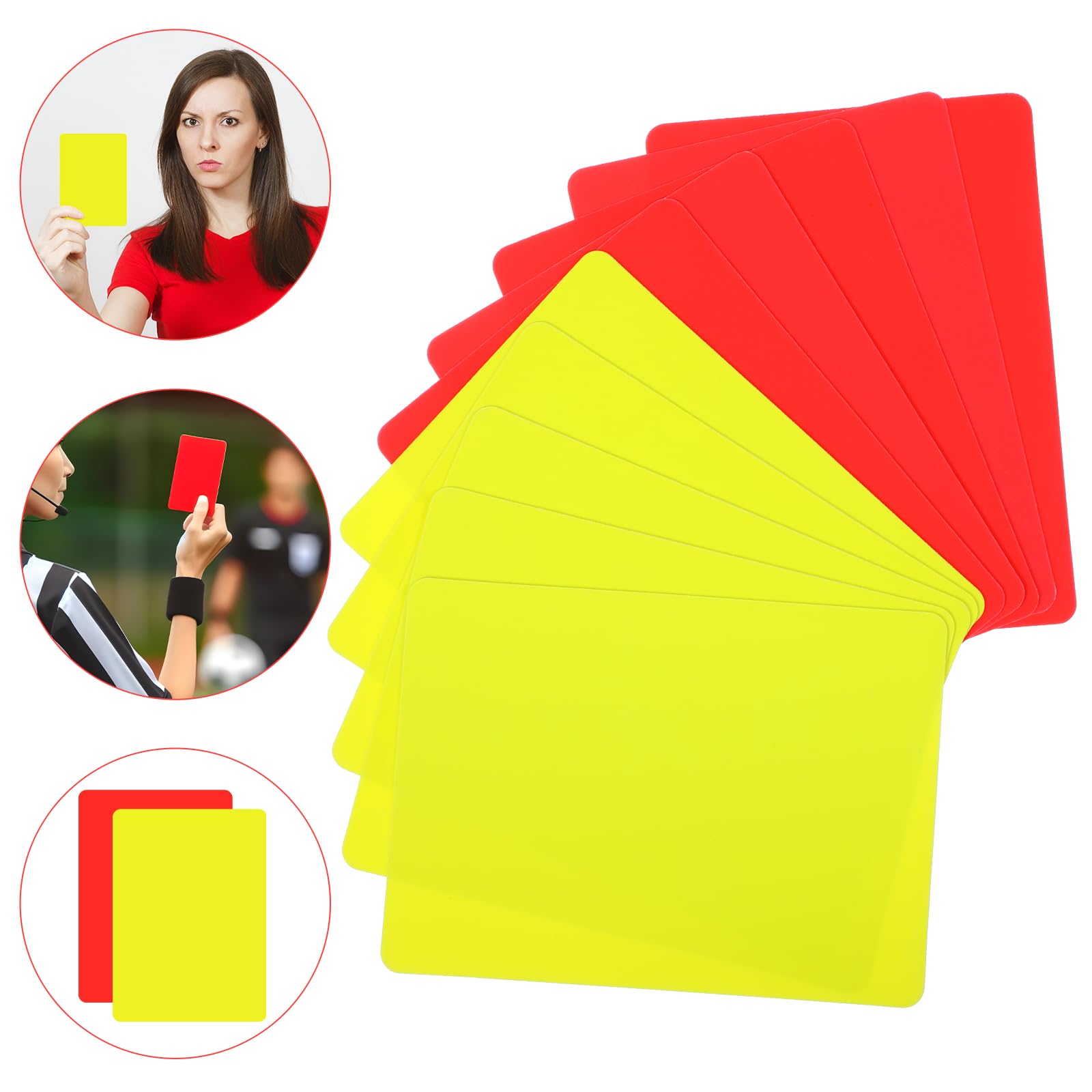 Tyqour 10 piezas tarjeta de árbitro de fútbol, tarjeta amarilla y roja, herramienta de árbitro