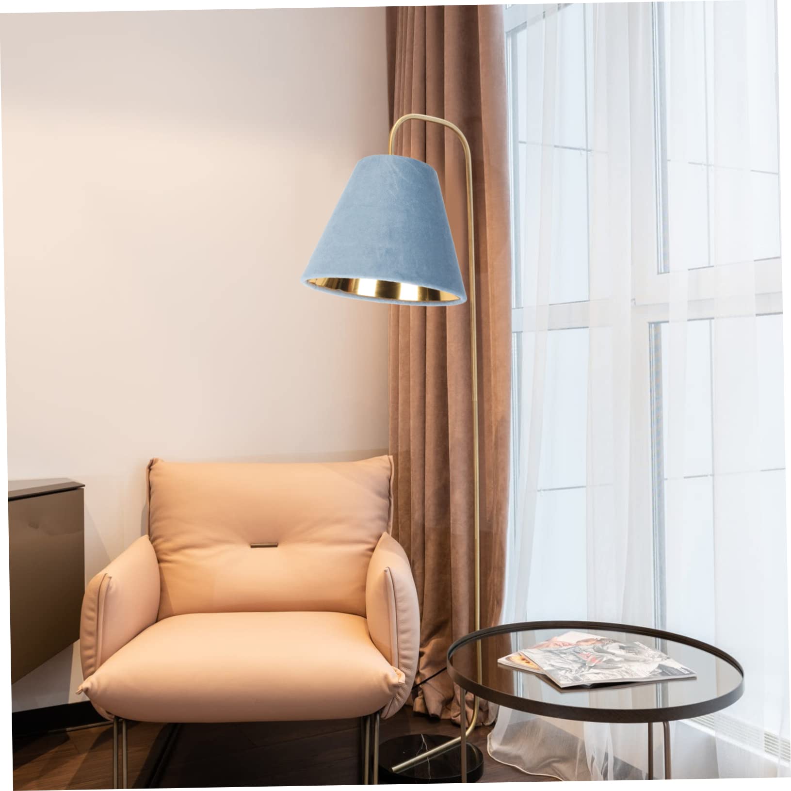 Hemobllo 2 Piezas pantalla de lámpara Decoración hogareña pequeña pantalla azul para lámpara de mesa mini mesa lampara escritorio lampara de mesa pantalla de luz decorativa simple paño Blue