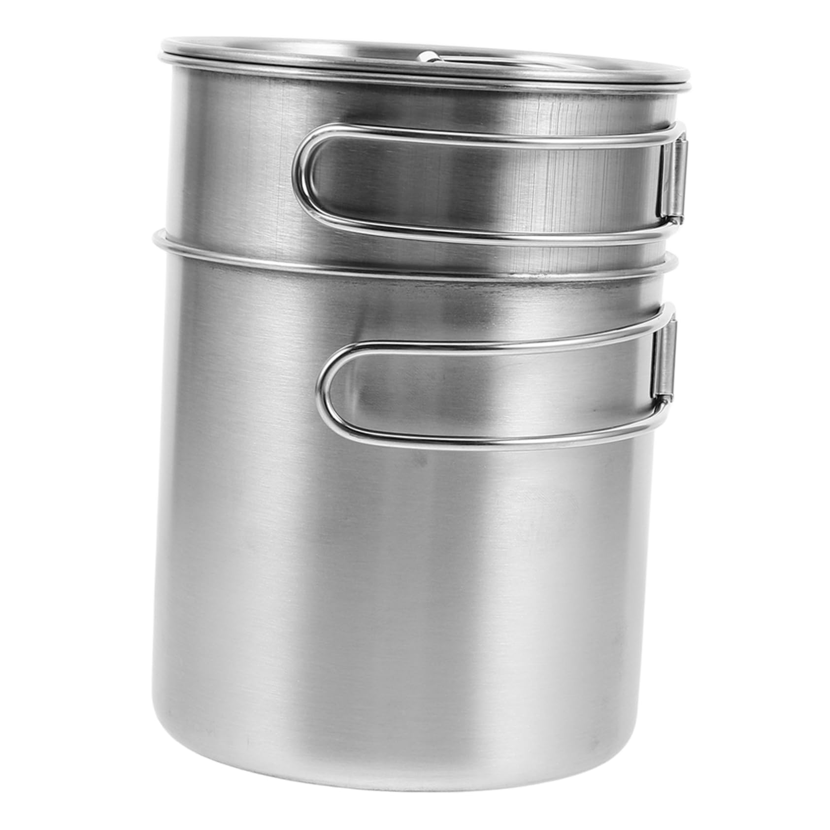 BESPORTBLE Bicchieri Pieghevoli da Viaggio 2 Pezzi in Acciaio Inox Argento | Tazze da Freddo Leggere e Impilabili, Tazze Rotonde con Manico Pieghevole per Picnic e Campeggio