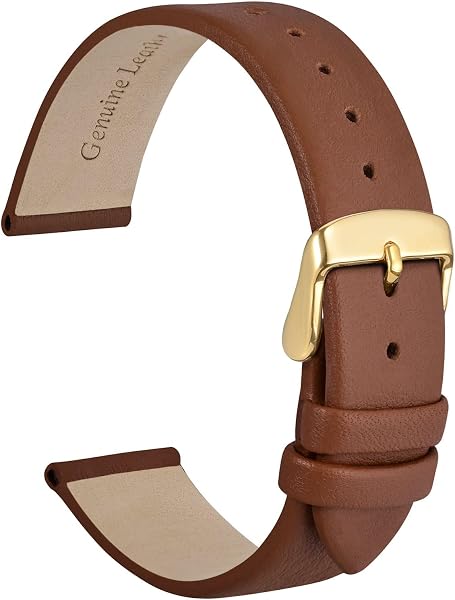 WOCCI Bracelets de Montre élégants, Bandes de Remplacement en Cuir Véritable, Boucle en Acier Inoxydable, 8mm 10mm 12mm 13mm 14mm 16mm 18mm 20mm 22mm - 1
