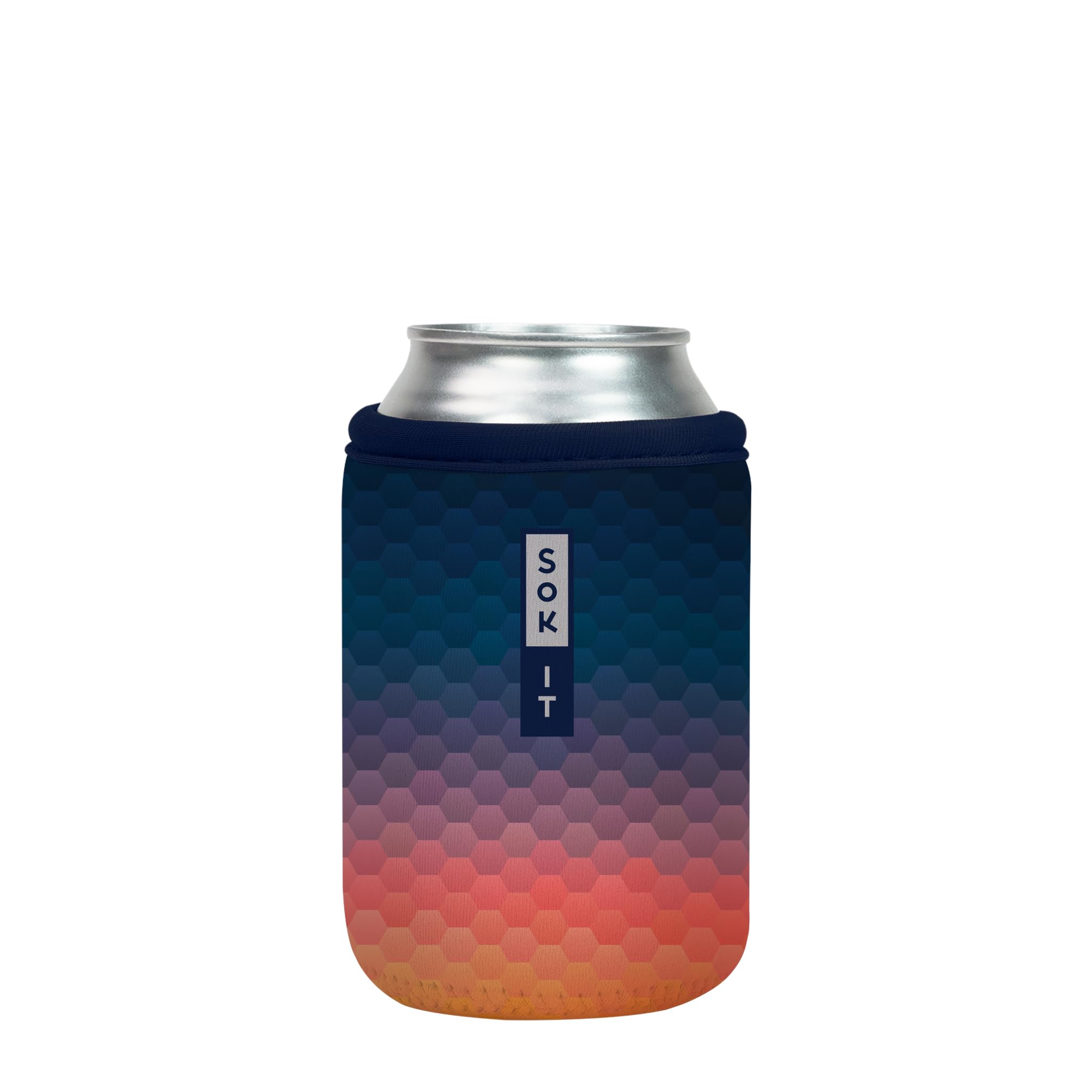 Sok It CanSok Sleeve for Beer & Soda Insulated Neoprene Cover (Hexagon Sunset, 12oz Can Sleeve)