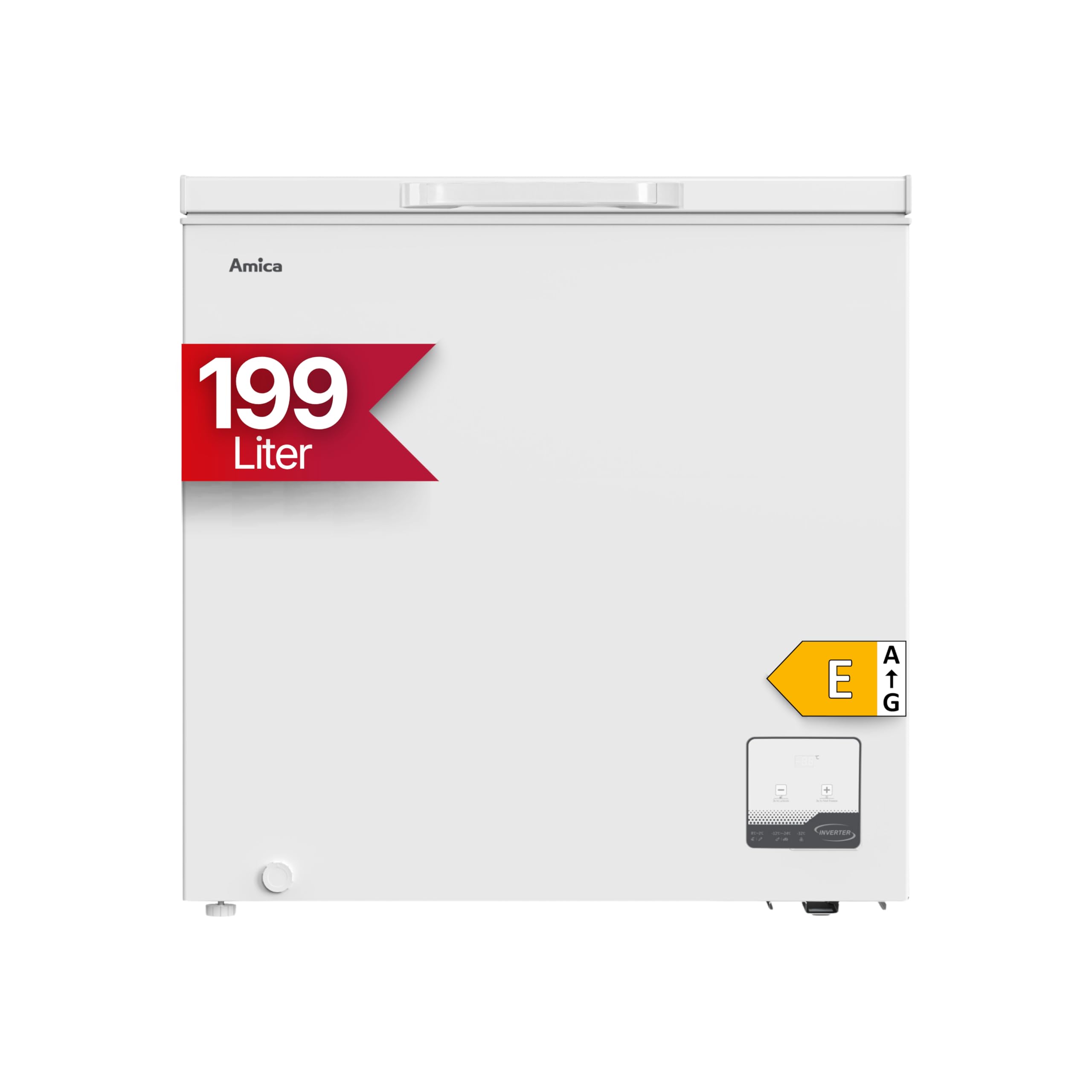 Amica Gefriertruhe freistehend 199 l FrostControl Inverter-Kompressor elektronische Steuerung 83,5 x 82,3 x 55,6 cm Weiß