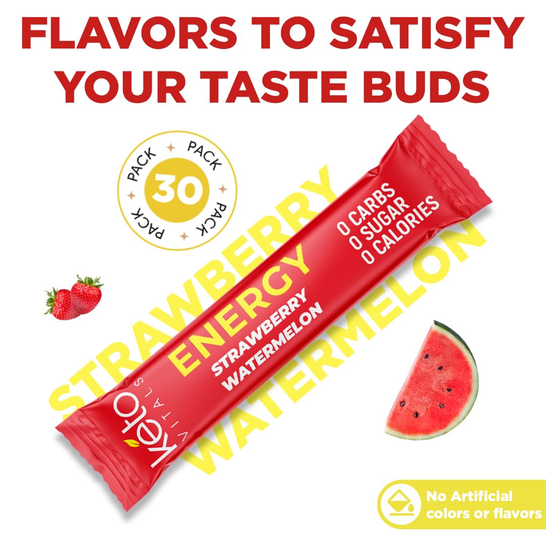 Electrolyte Energy Drink Powder Packets - Strawberry Watermelon, 30 Ct — Amazon image 5