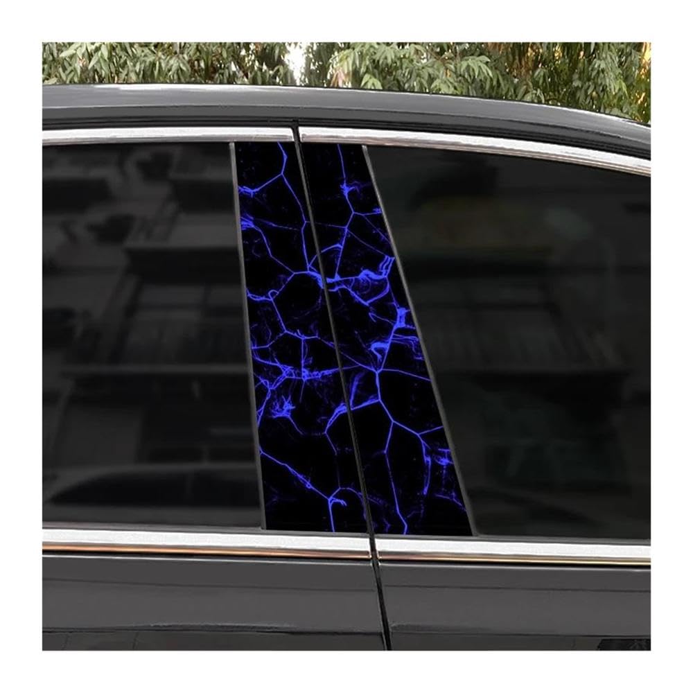 Body Parts 2pcs Car B-Pillar Decals Ice Blue Lightning Auto Center Pillar Waterproof Sticker(B)