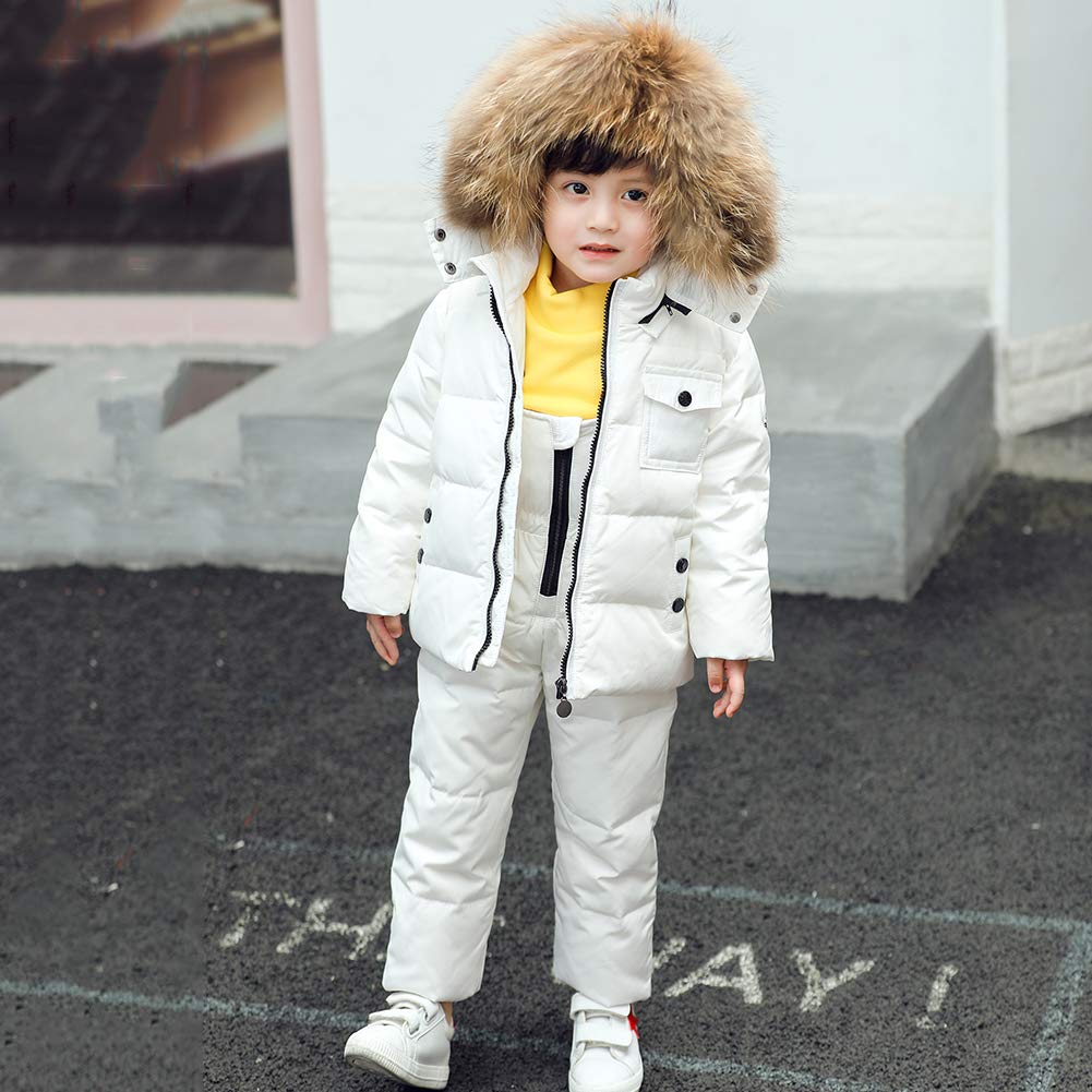 2pcs Traje de Nieve Plumas Invierno para Bebé Niños Parka Acolchada de Esquí Pantalones de Nieve