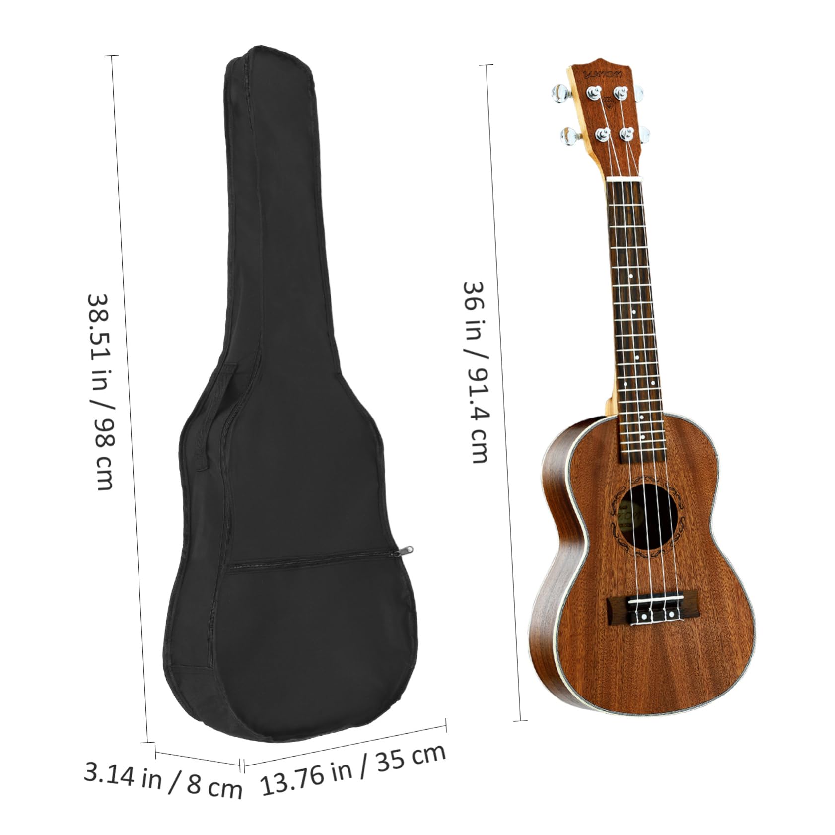 Toddmomy Guitar Case Bag with Strap Durable Lightweight Design for Easy Carrying for Acoustic and Classical Guitars Black