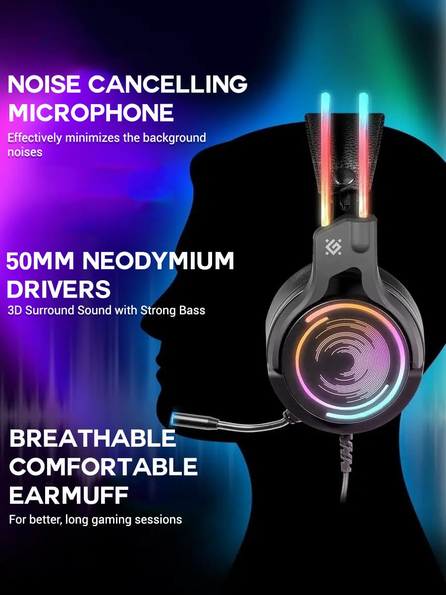 Defender AURICULARES GAMING COSMO PRO VIRTUAL 7.1, RGB, 2,1 M