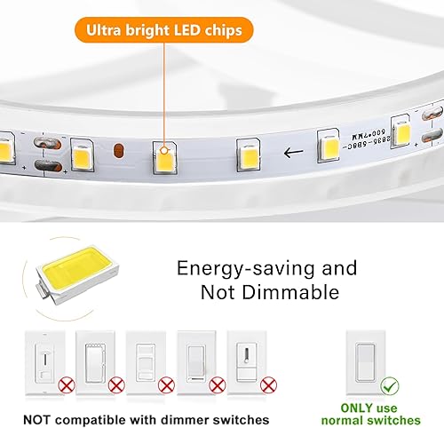 Miniatura 5 de Lámpara de techo LED moderna, luz de techo blanca de 6 anillos, lámpara de techo de montaje empotrado de 4000 K para cocina, dormitorio, sala de
