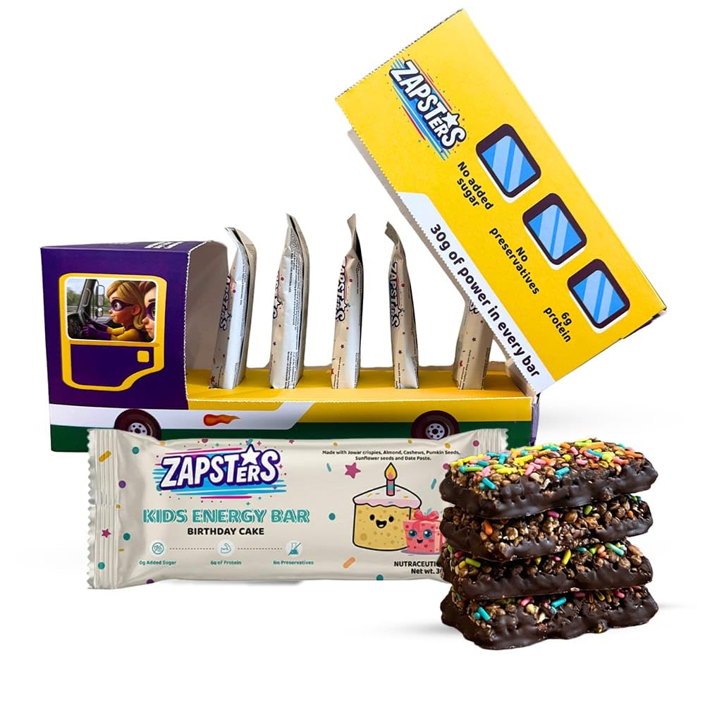 Zapsters Kids Energy Bar | Plant Based Snack | No Added Sugar | Gluten Free | No Palm Oil & Preservatives | Vegetarian | Berry Blast Flavor | Box of 6 (30g Each) — Amazon image 10