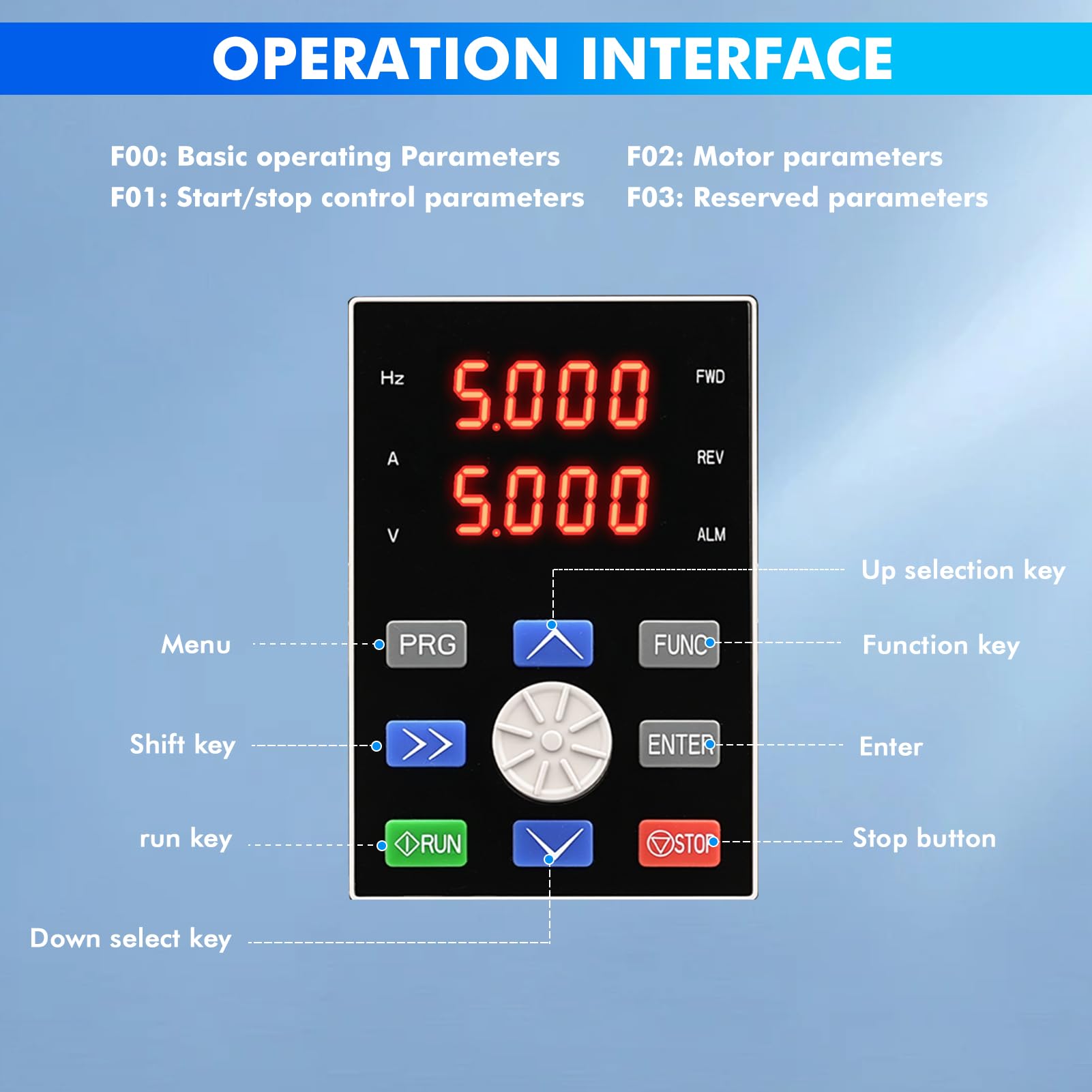 Inverter per Motori Trifase 2.2kW Variatore di Frequenza 220V Ingresso monofase Uscita trifase Inverter di Frequenza CNC Trifase Trasformatore con vassoio+cavo di prolunga da 2m JLS-DF-2S-2.2GB 2.2KW