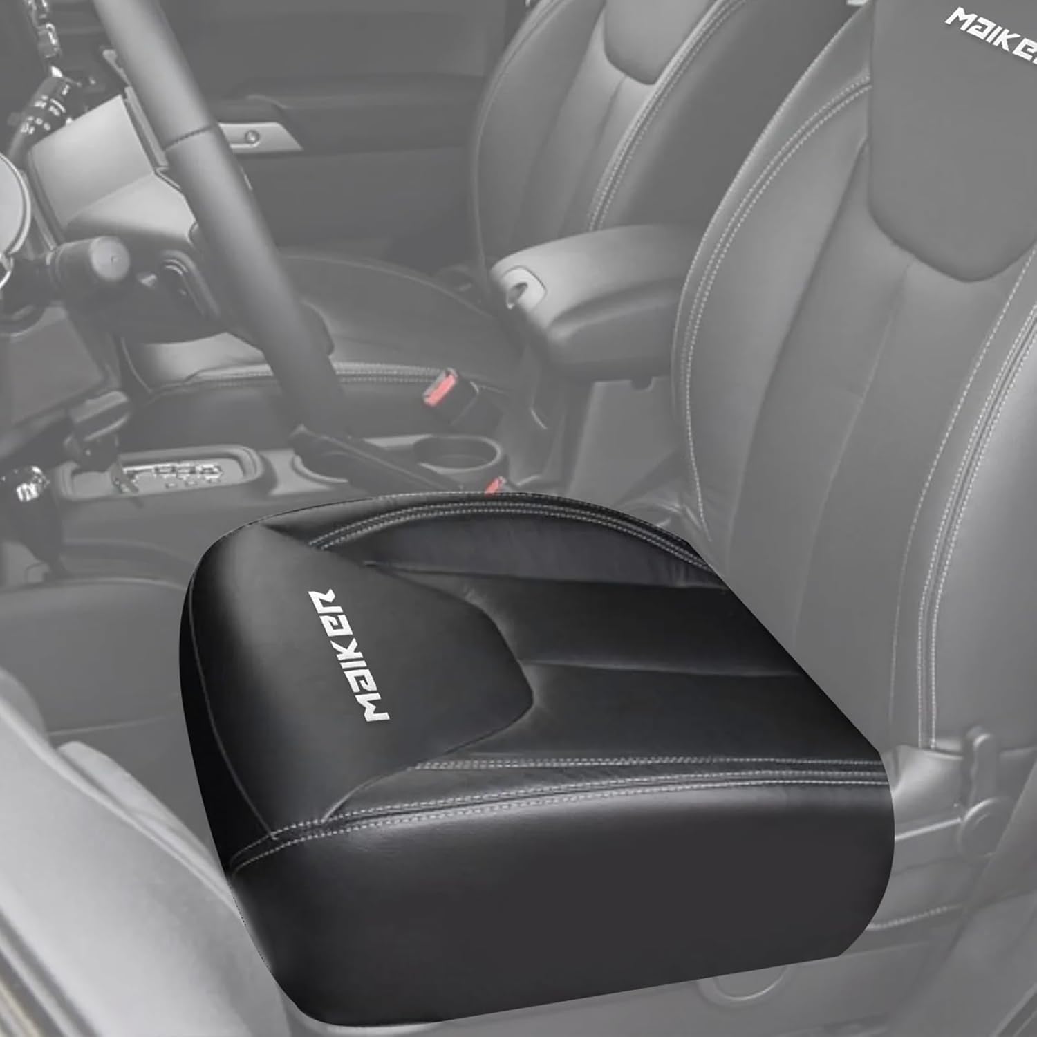 MAIKER OFF ROAD Driver Seat Bottom Replacement Cover, Black Microfiber Leather, OEM Fit, Compatible with Jeep Wrangler JK 2007-2017 Seats