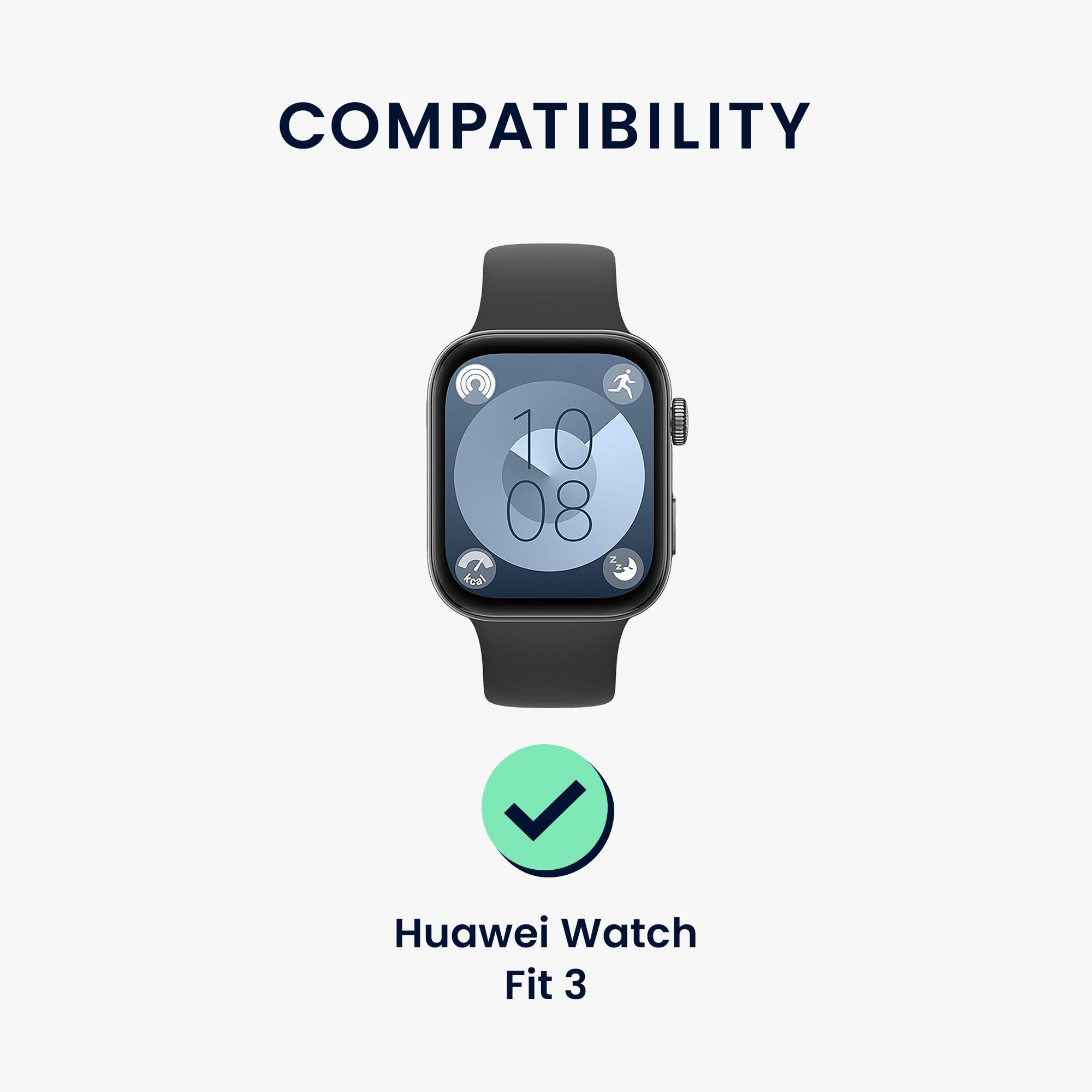 kwmobile Protective Film Compatible with Huawei Watch Fit 3 / Fit 4 Screen Protector - 2x Smart Watch Protector Anti-Fingerprint - Image 2