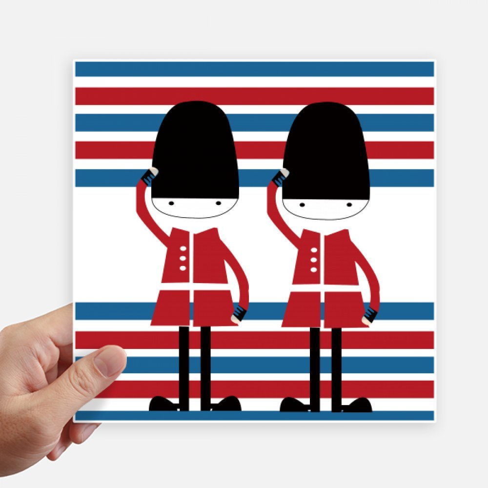Sticker Royaume-Uni soldat autocollant valise ordinateur portable moto mural carré 20cm 4Pcs