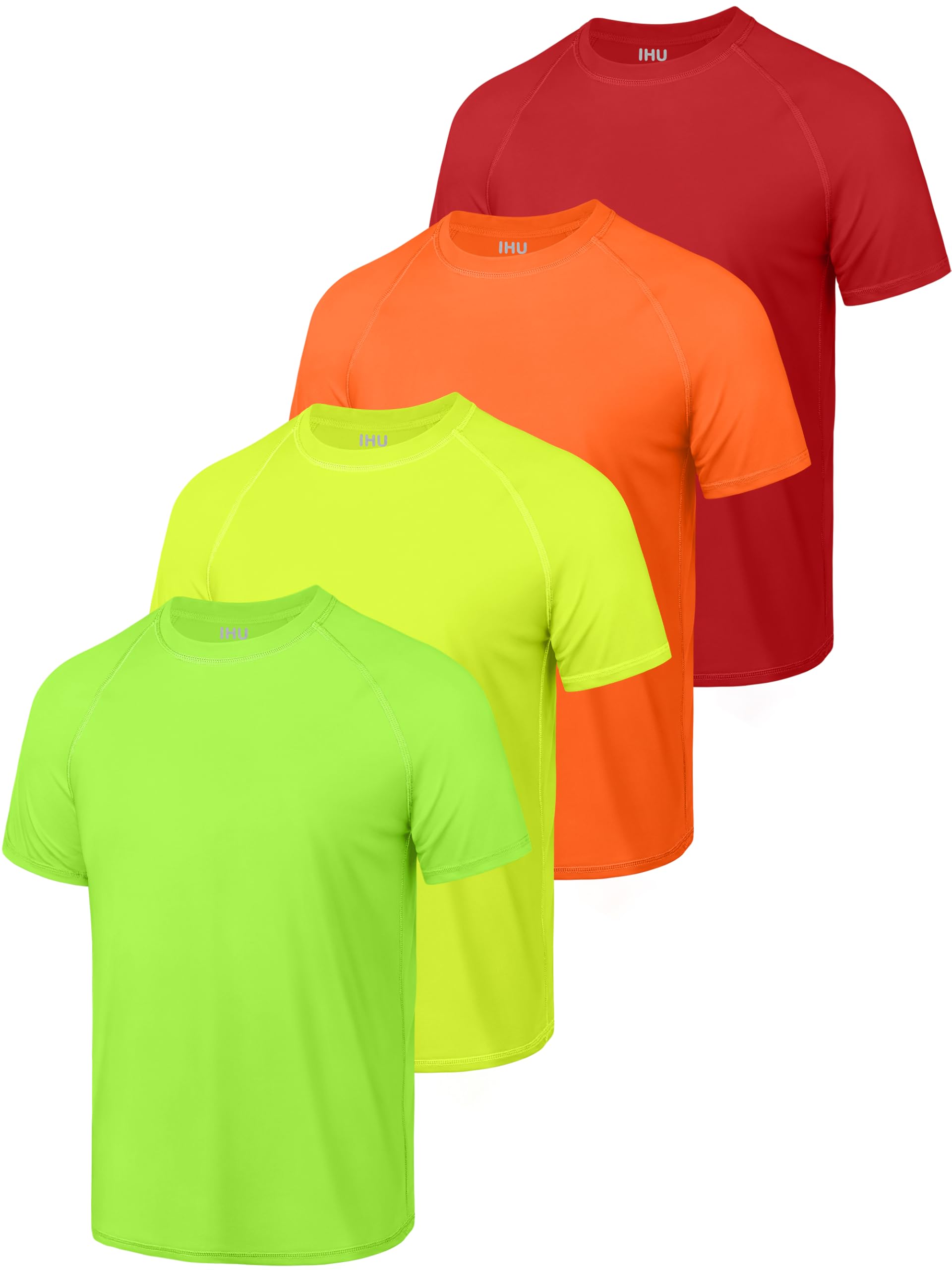 4 Pack Boys' Rash Guard Youth Neon Shirts UPF 50+ Short Sleeve Swim Shirts Quick Dry Sun Protection Rashguard for Kids