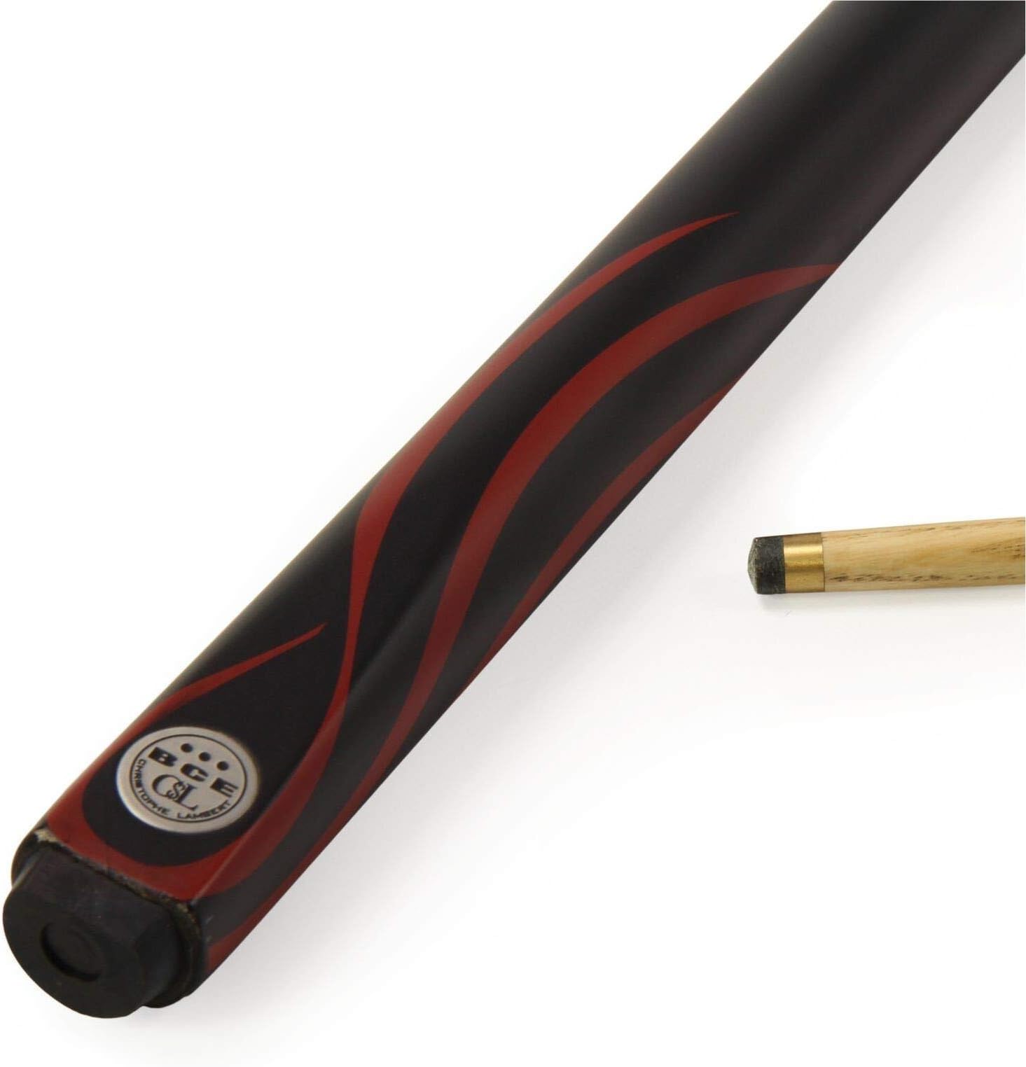BCE Christophe Lambert RED FLAME 2pc Matching Ash English Pool Cue - 8.5mm Tip