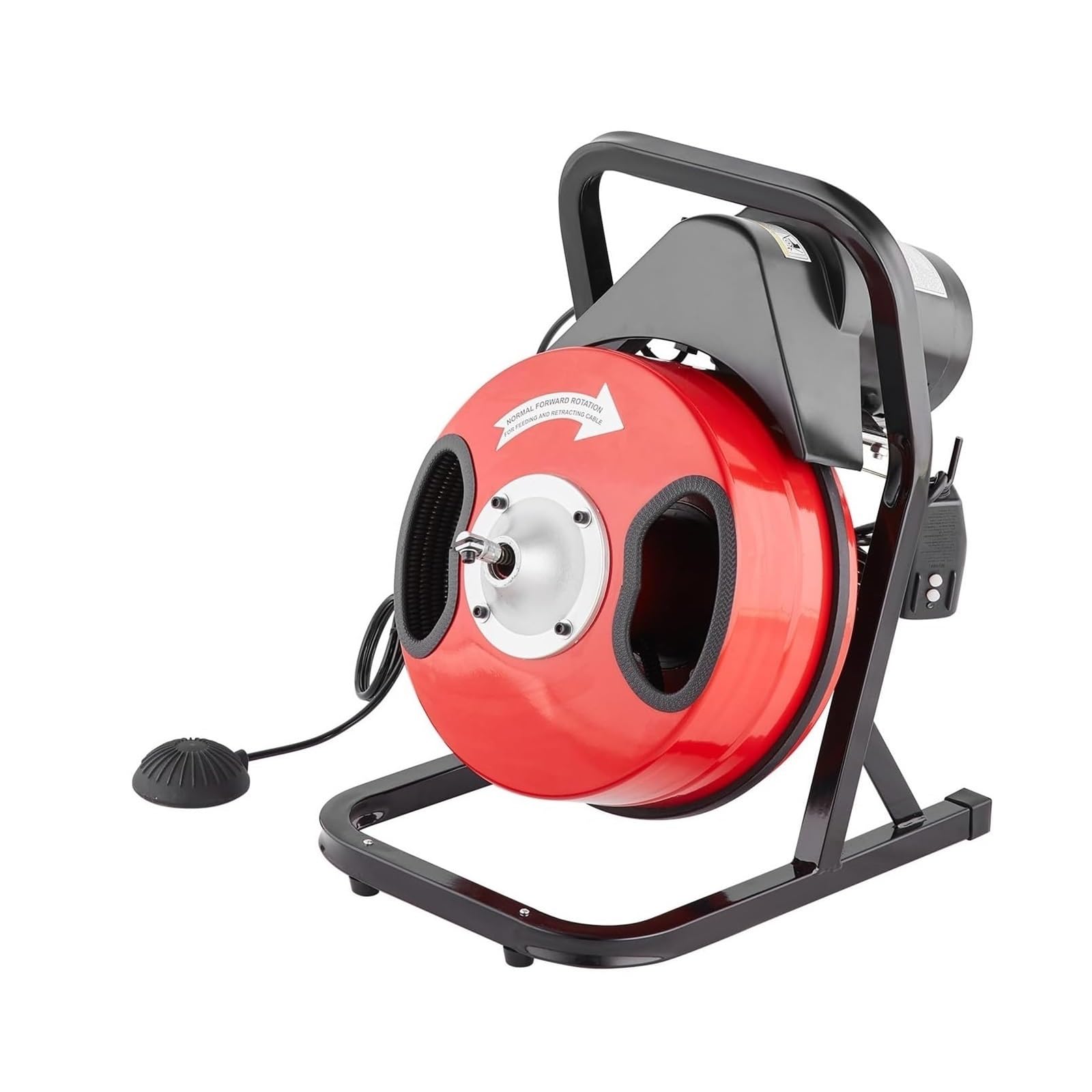 4 Cutter Professional Foot Switch Manual Feeding Sewer Snake Electric Drain Pipes Auger On Wheels Cleaning Powerful Clearing Capability