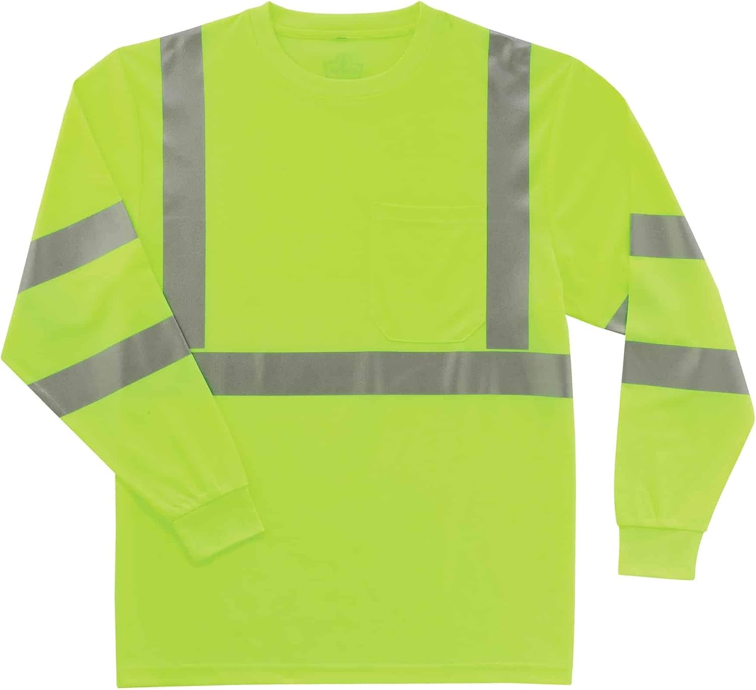 Ergodyne GloWear 8391 ANSI High Visibility Lime Reflective Long Sleeve Safety Shirt, Medium